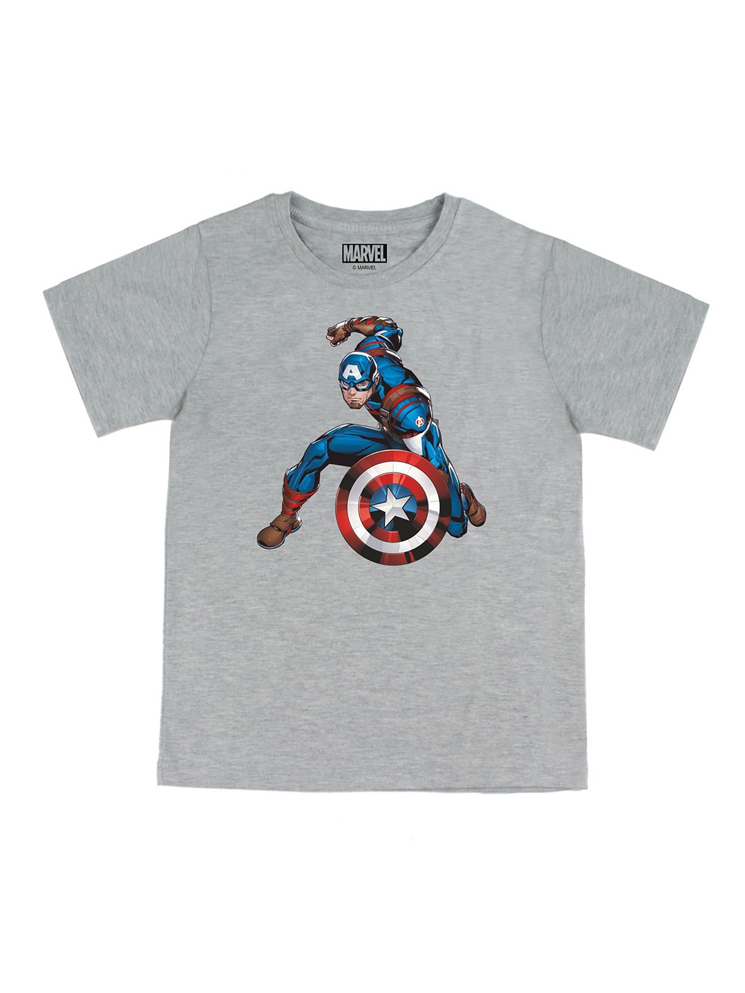 

Marvel by Wear Your Mind Boys Grey Marvel Printed Pure Cotton T-shirt