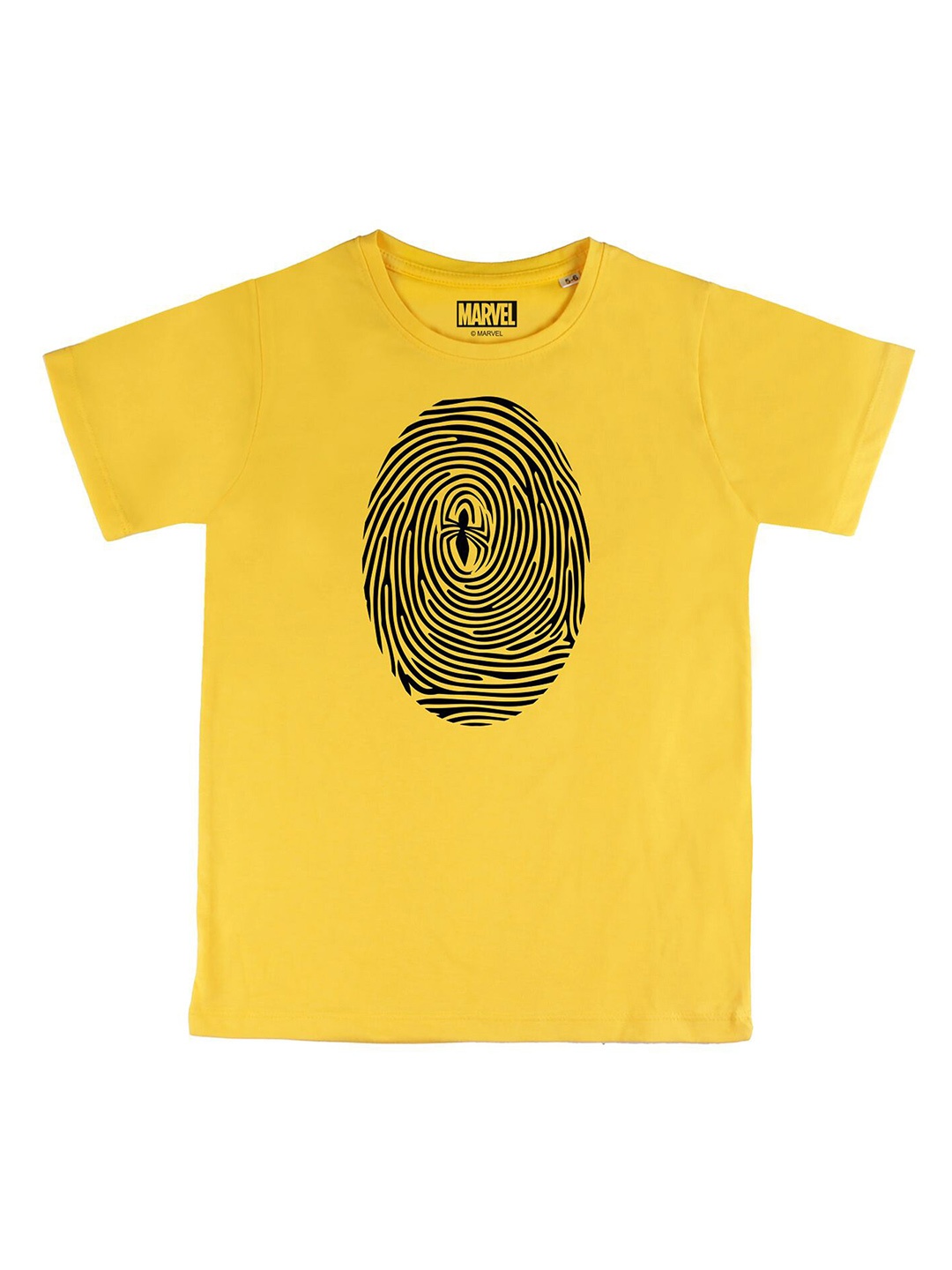 

Marvel by Wear Your Mind Boys Yellow & Black Marvel Printed Pure Cotton Biowashed T-shirt