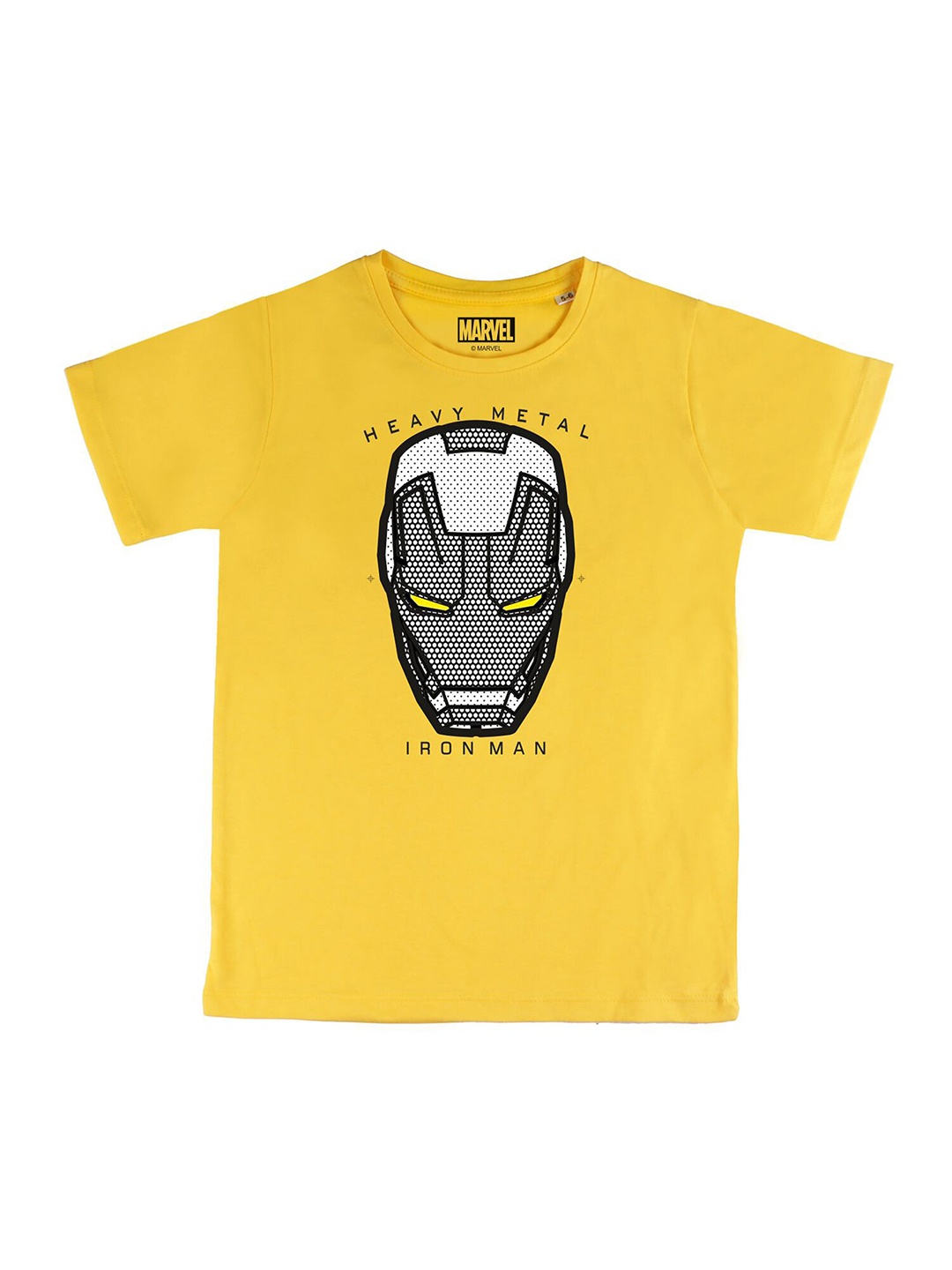 

Marvel by Wear Your Mind Boys Yellow & Black Iron Man Printed Pure Cotton T-shirt