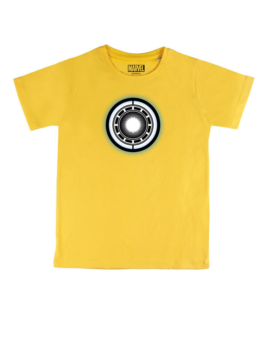 

Marvel by Wear Your Mind Boys Yellow Pure Cotton Marvel Graphic Printed T-shirt