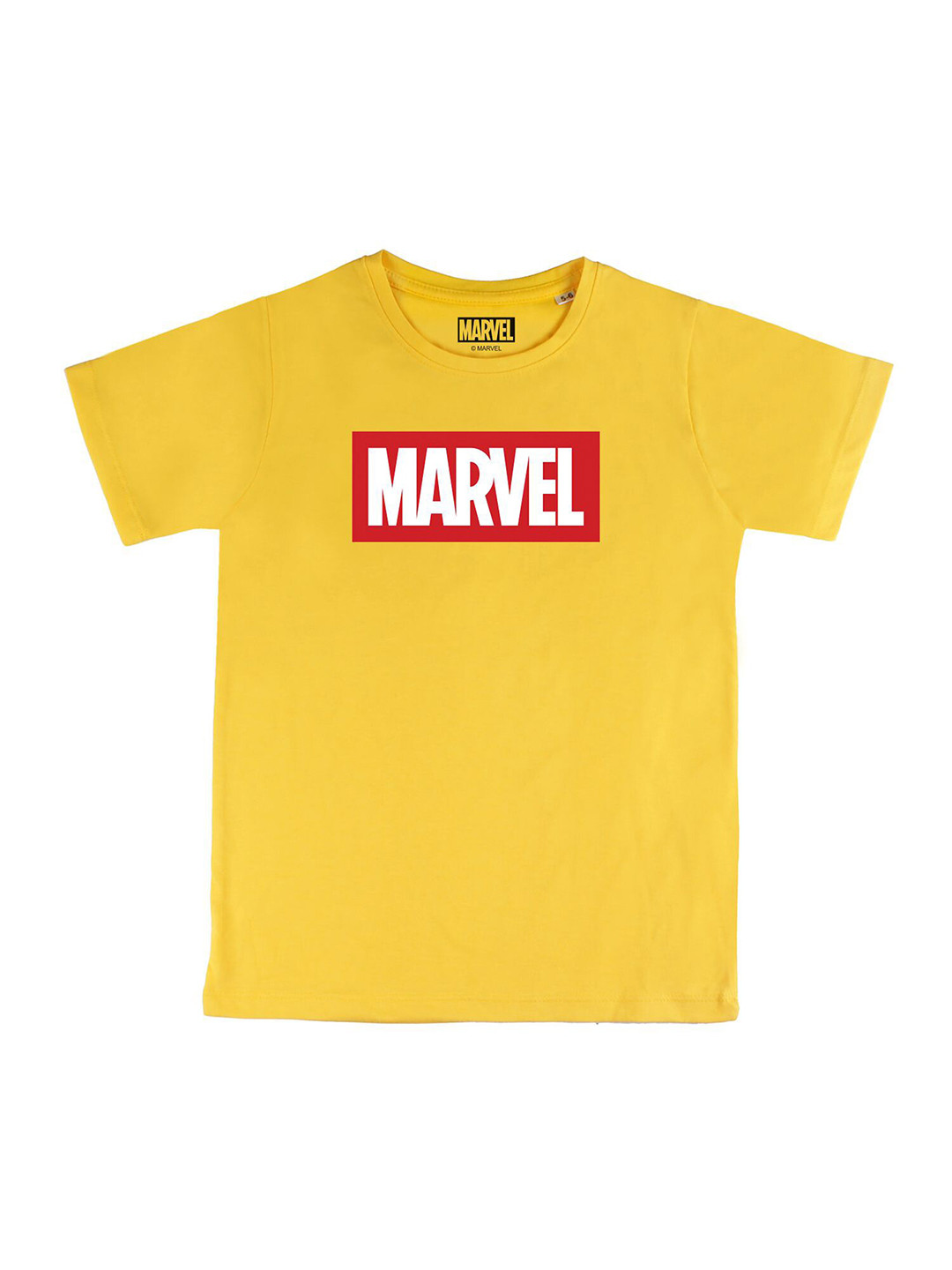 

Marvel by Wear Your Mind Boys Yellow Typography Printed T-shirt
