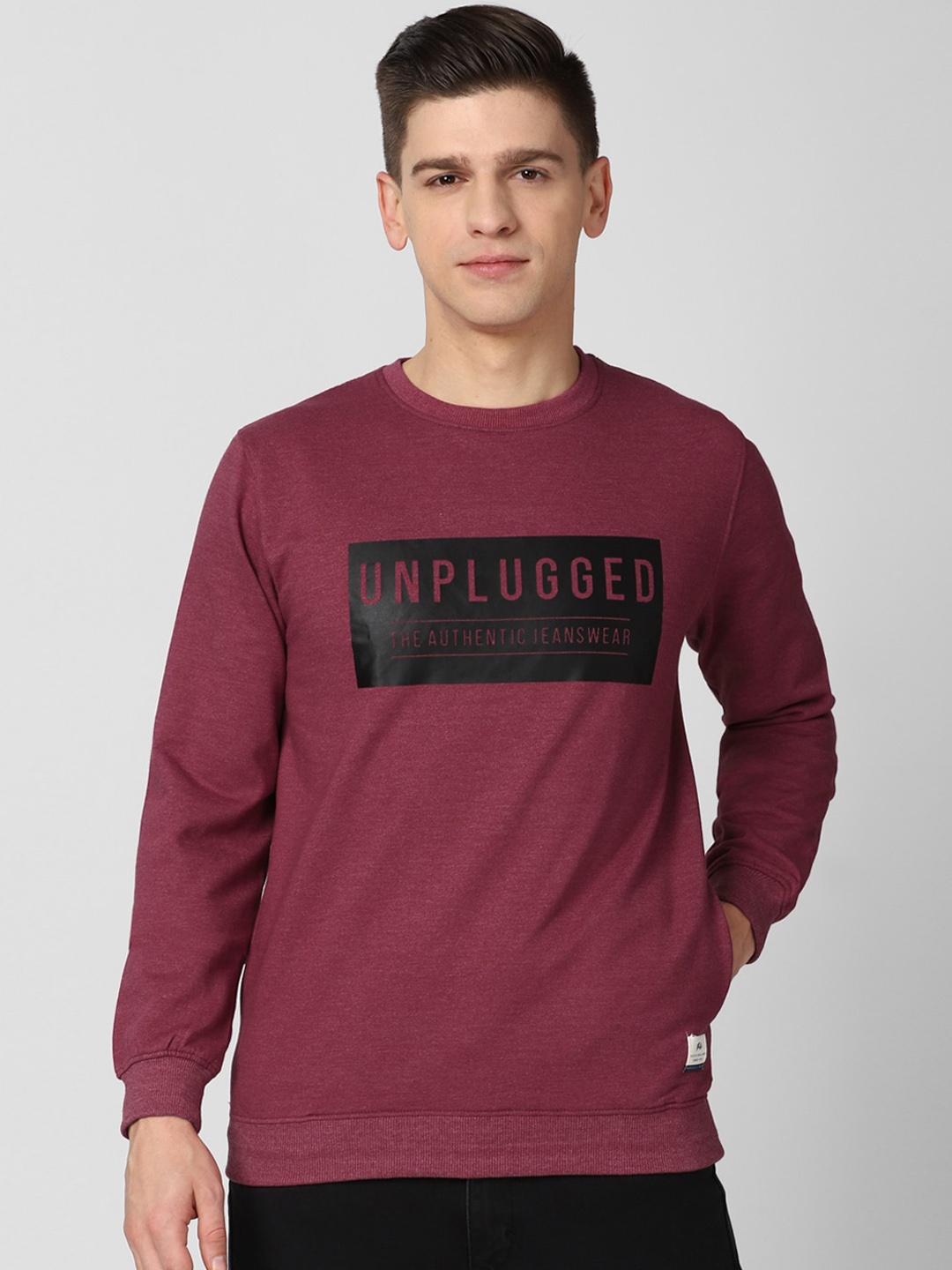 

Peter England Casuals Men Maroon Printed Sweatshirt