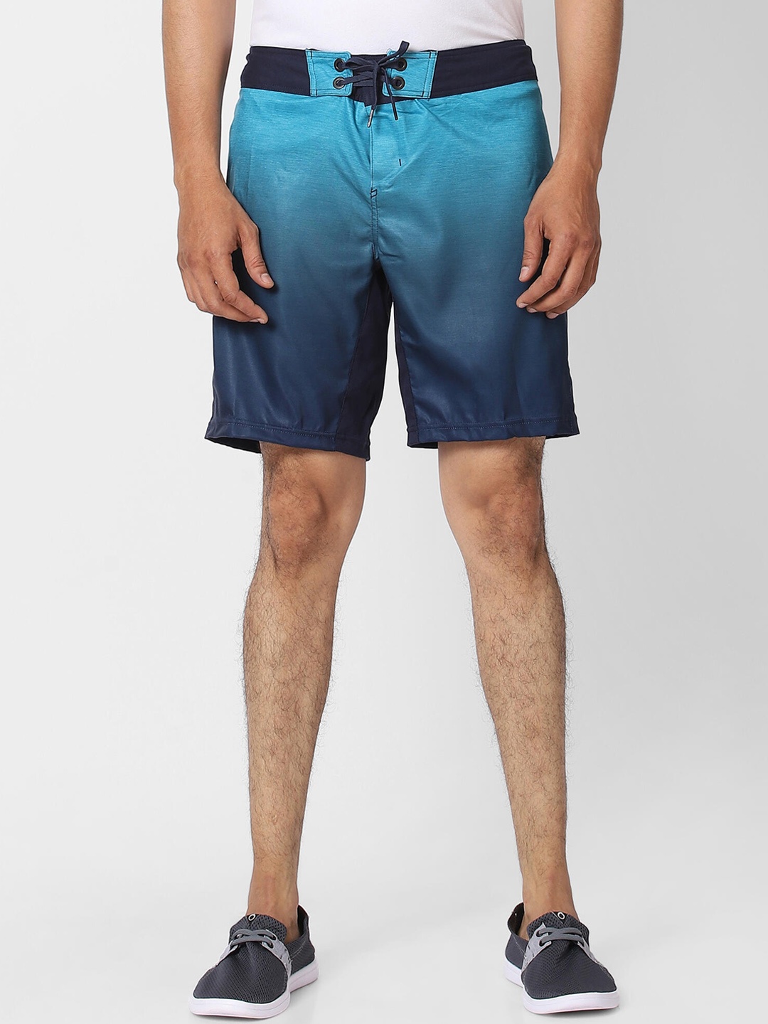 

OLAIAN By Decathlon Men Blue Ombre Quick Dry Board Surfing and Kayaking Shorts