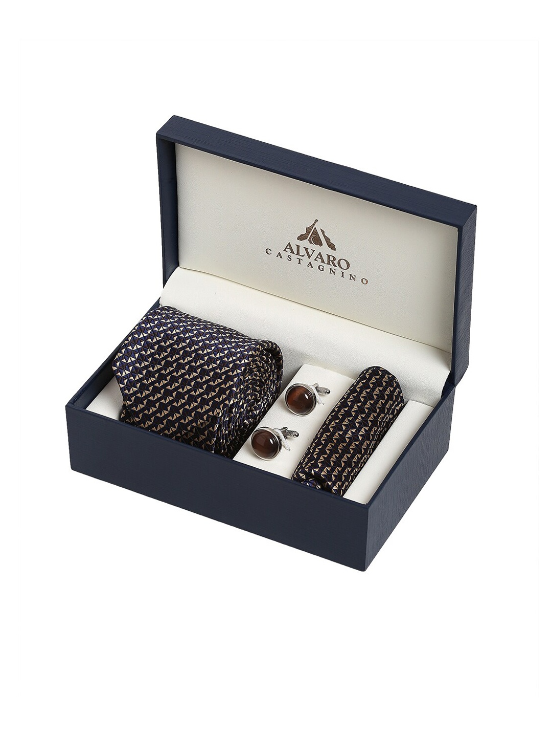 

Alvaro Castagnino Men Navy Blue & Brown Accessory Gift Set