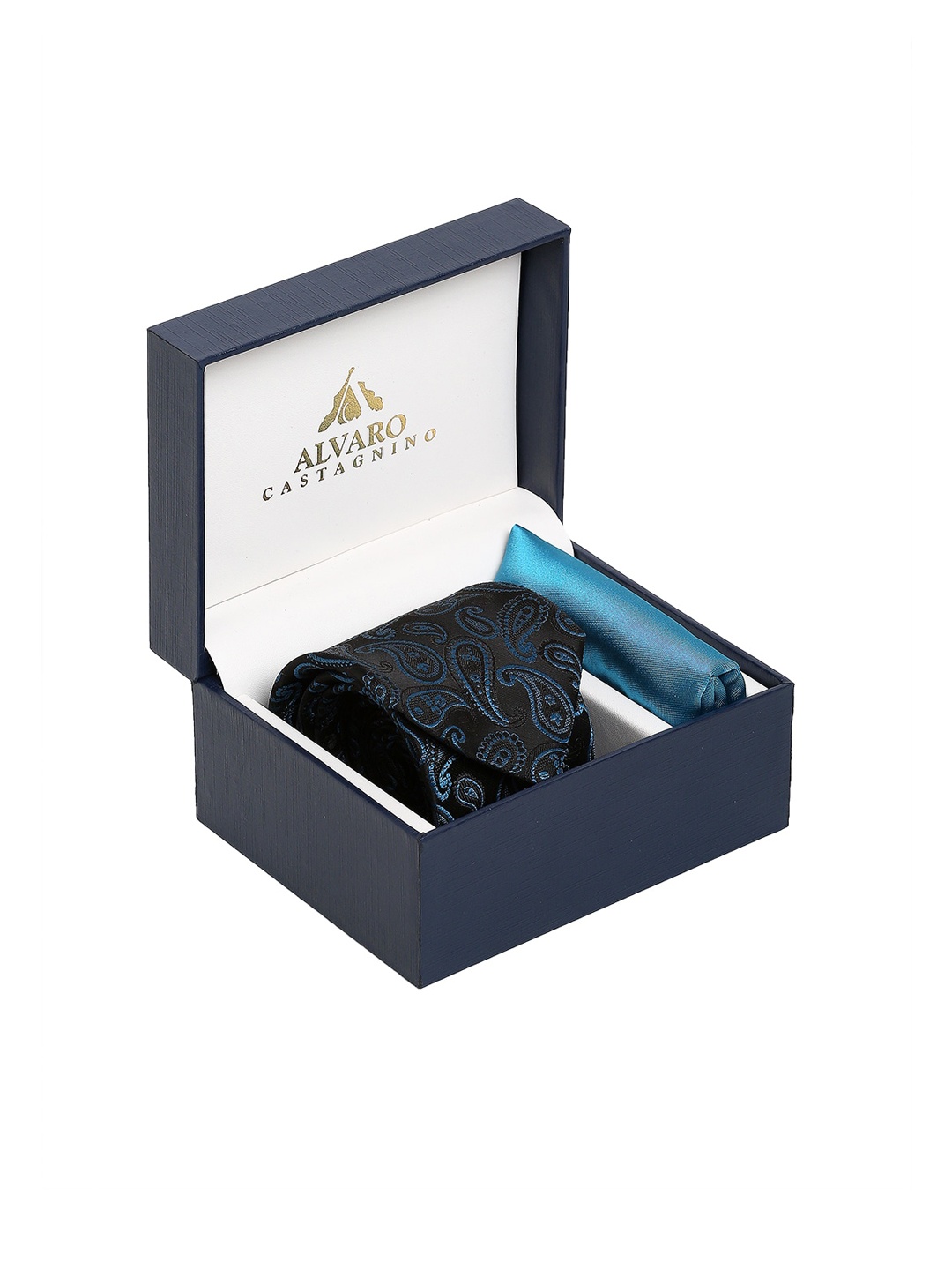 

Alvaro Castagnino Men Black & Blue Printed Accessory Gift Set