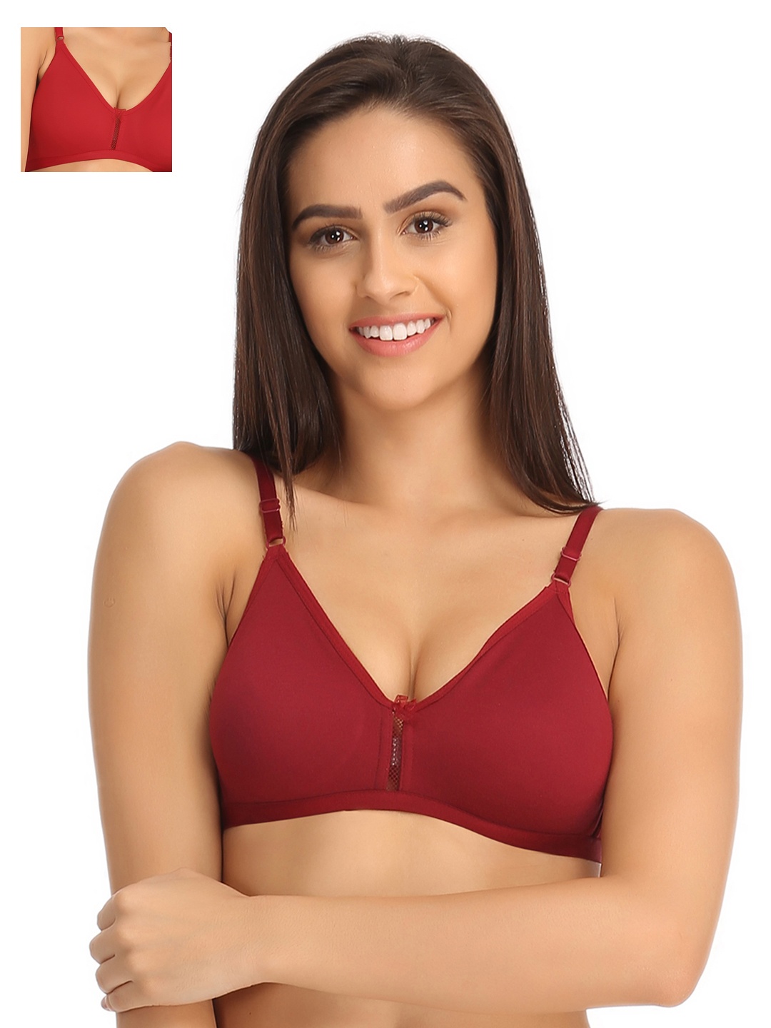 

Clovia Pack Of 2 Bra, Red