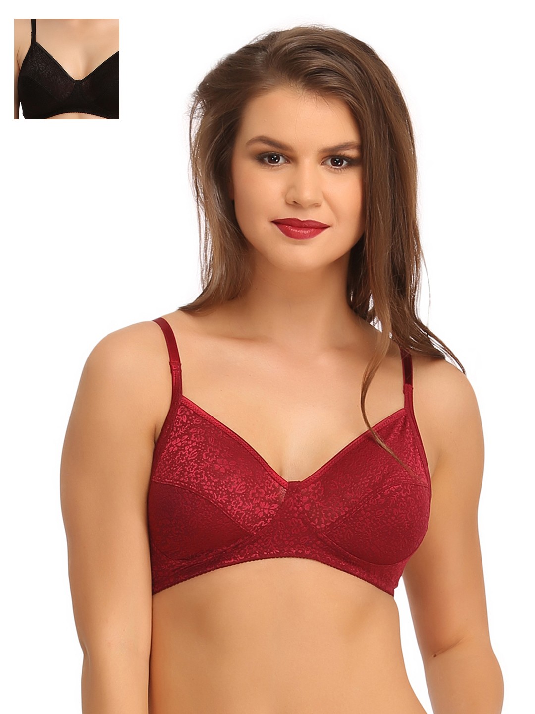 

Clovia Pack Of 2 Bra, Maroon