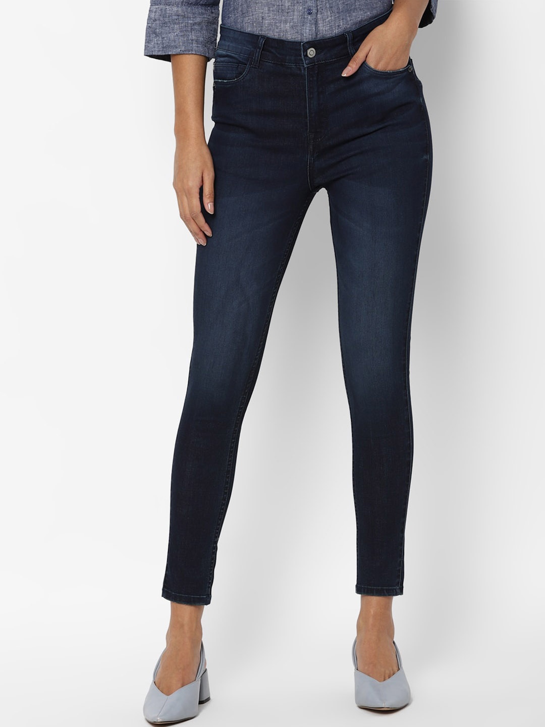 

Allen Solly Woman Women Navy Blue Skinny Fit Light Fade Stretchable Jeans