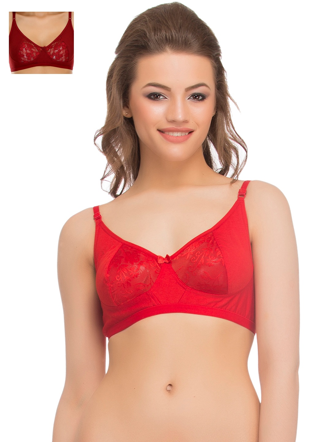 

Clovia Pack Of 2 Bra, Red