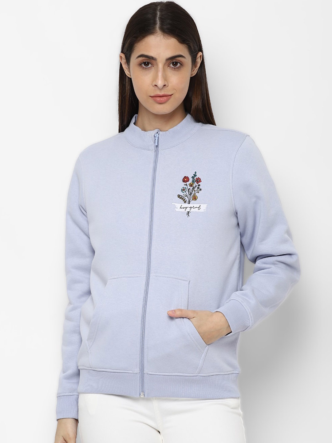 

Allen Solly Woman Blue Front Open Sweatshirt