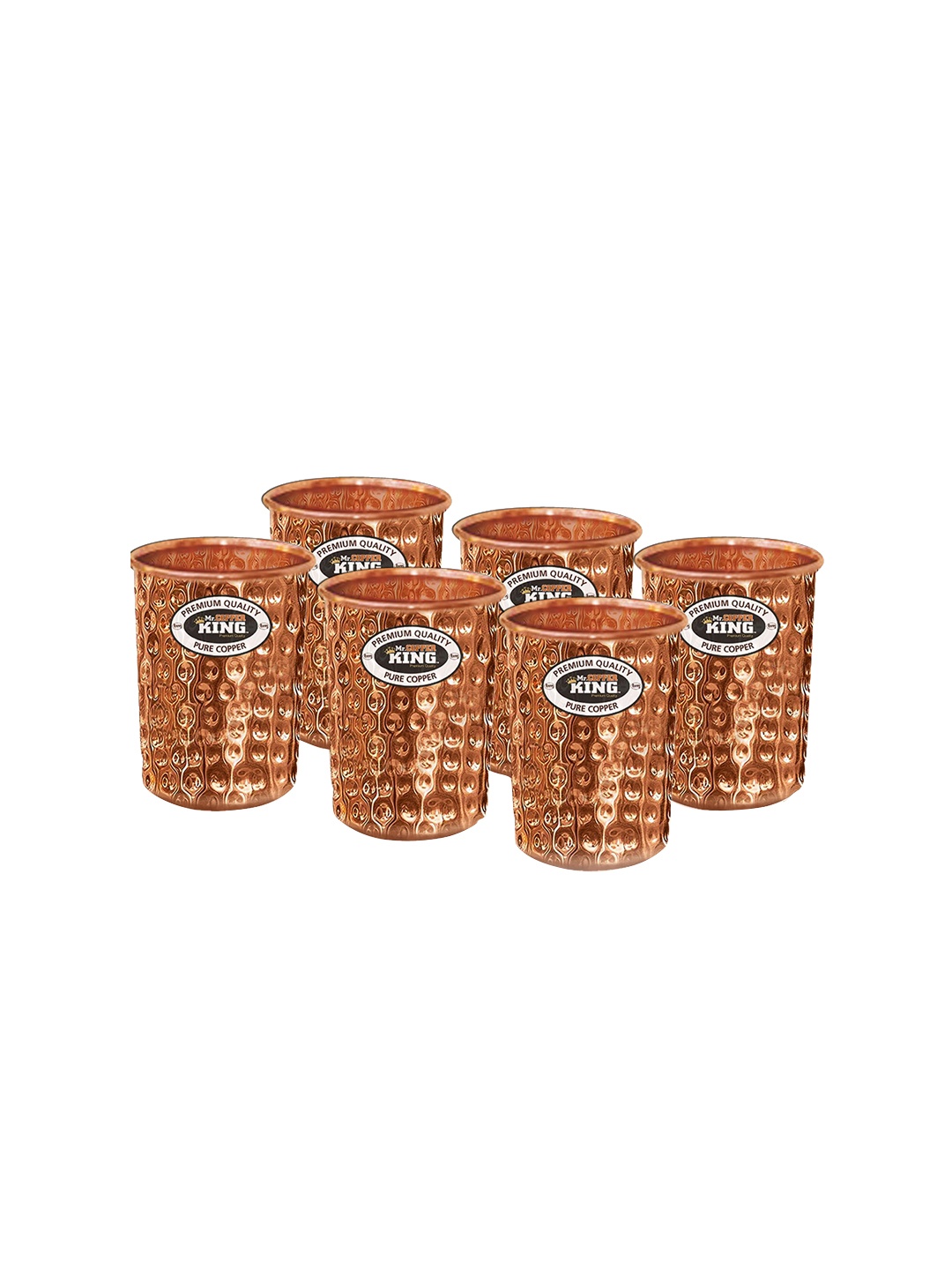 

MR. COPPER KING Set Of 6 Copper-Toned Textured Tumbler Set