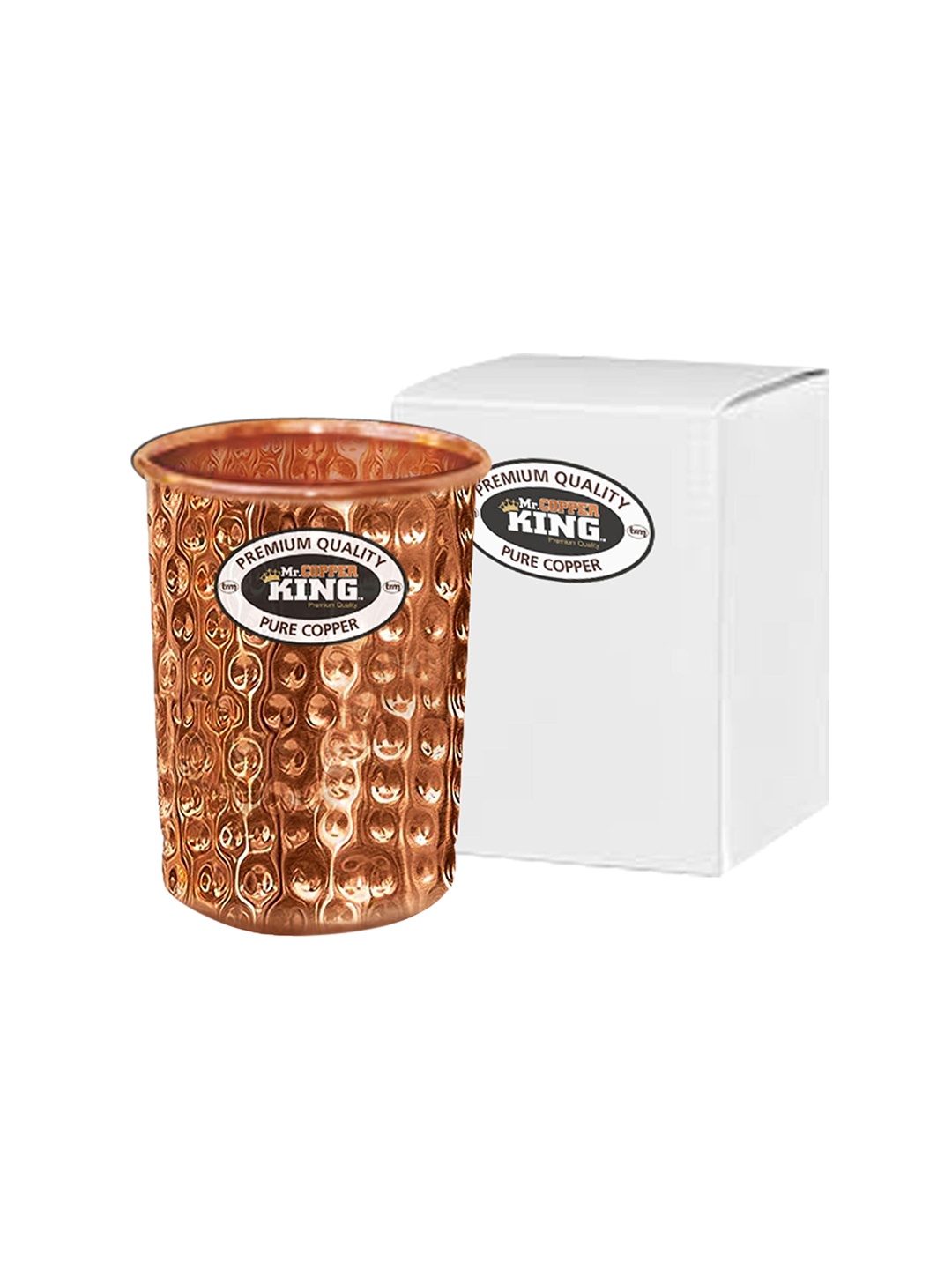 

MR. COPPER KING Copper-Toned Hamerred Water Glass