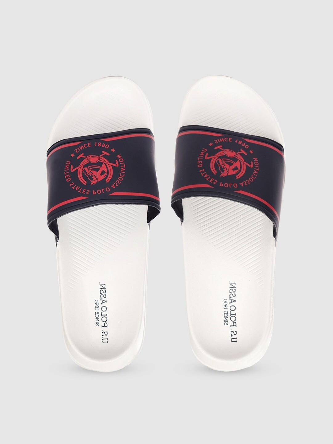 

U S Polo Assn Men Navy Blue & Red Printed Sliders