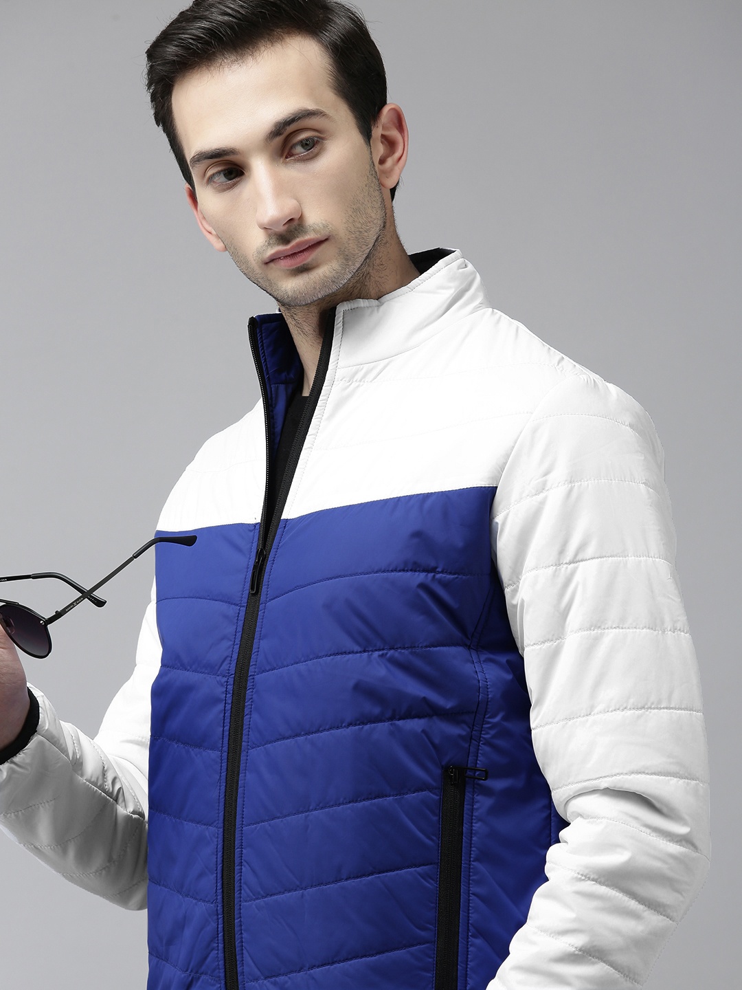 

SPYKAR Men Blue& White Colourblocked Insulator Padded Jacket