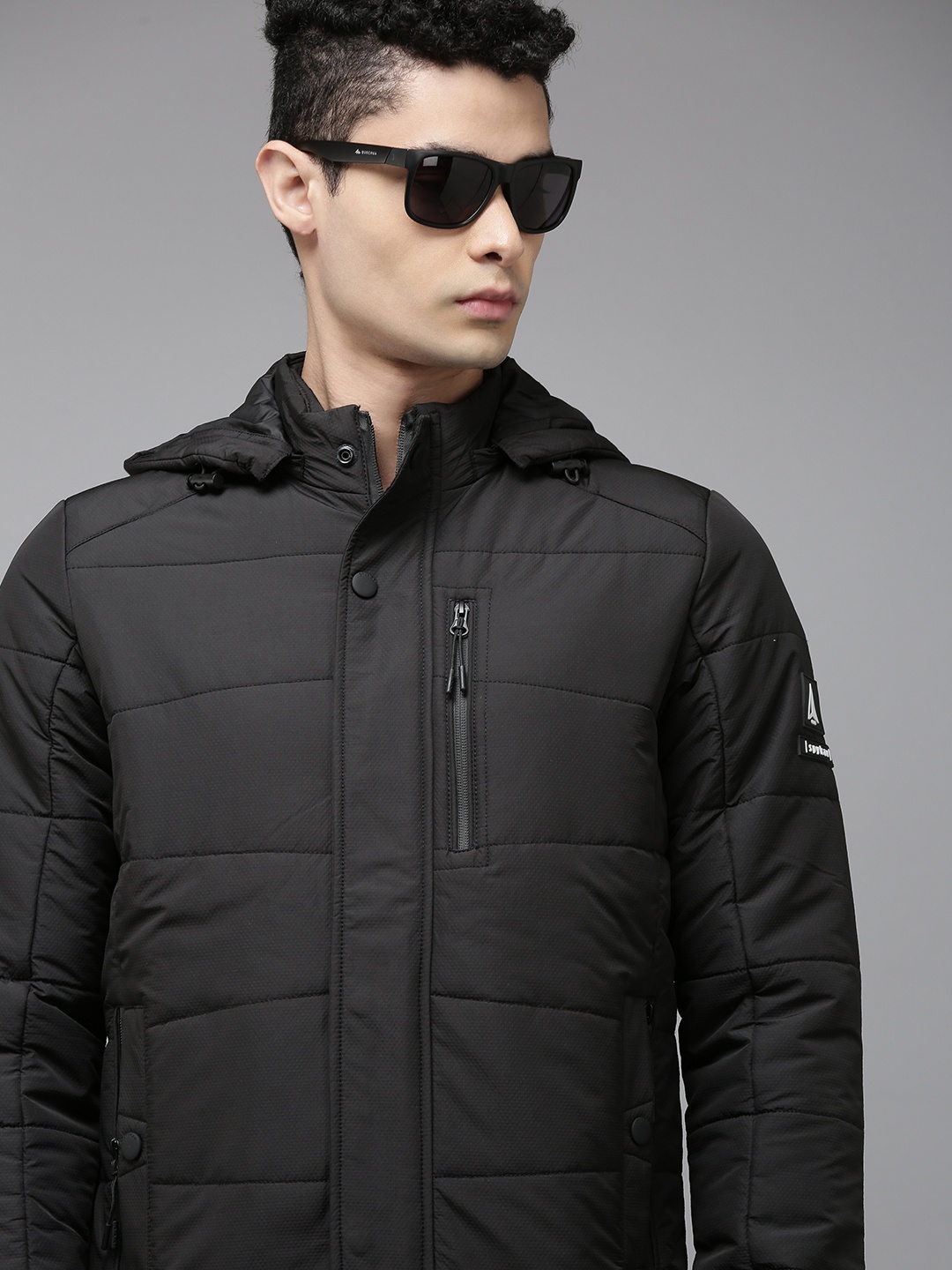 

SPYKAR Men Black Solid Padded Jacket