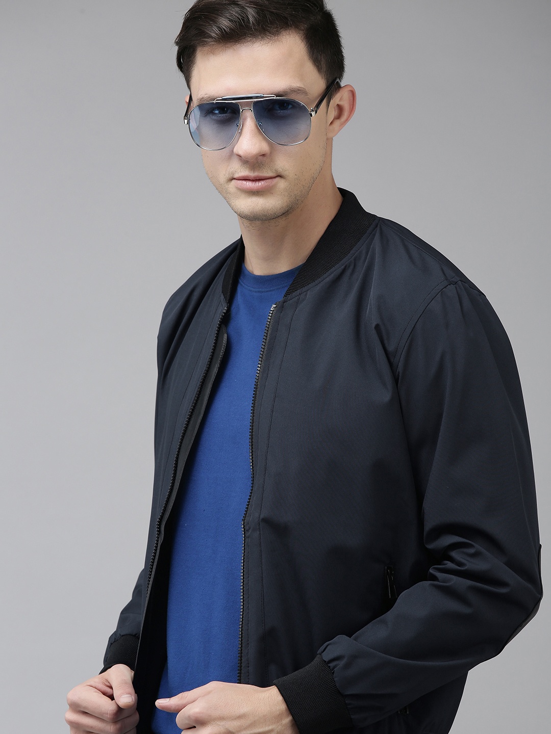 

SPYKAR Men Navy Blue Solid Insulator Tailored Jacket
