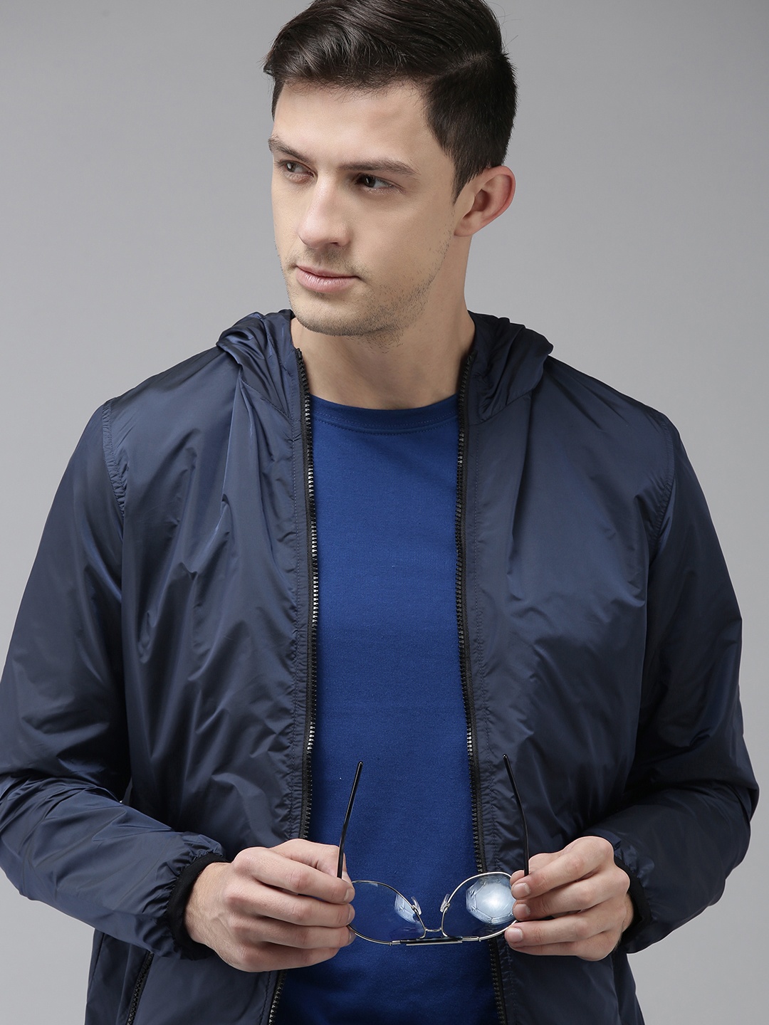 

SPYKAR Men Navy Blue Solid Insulator Tailored Jacket