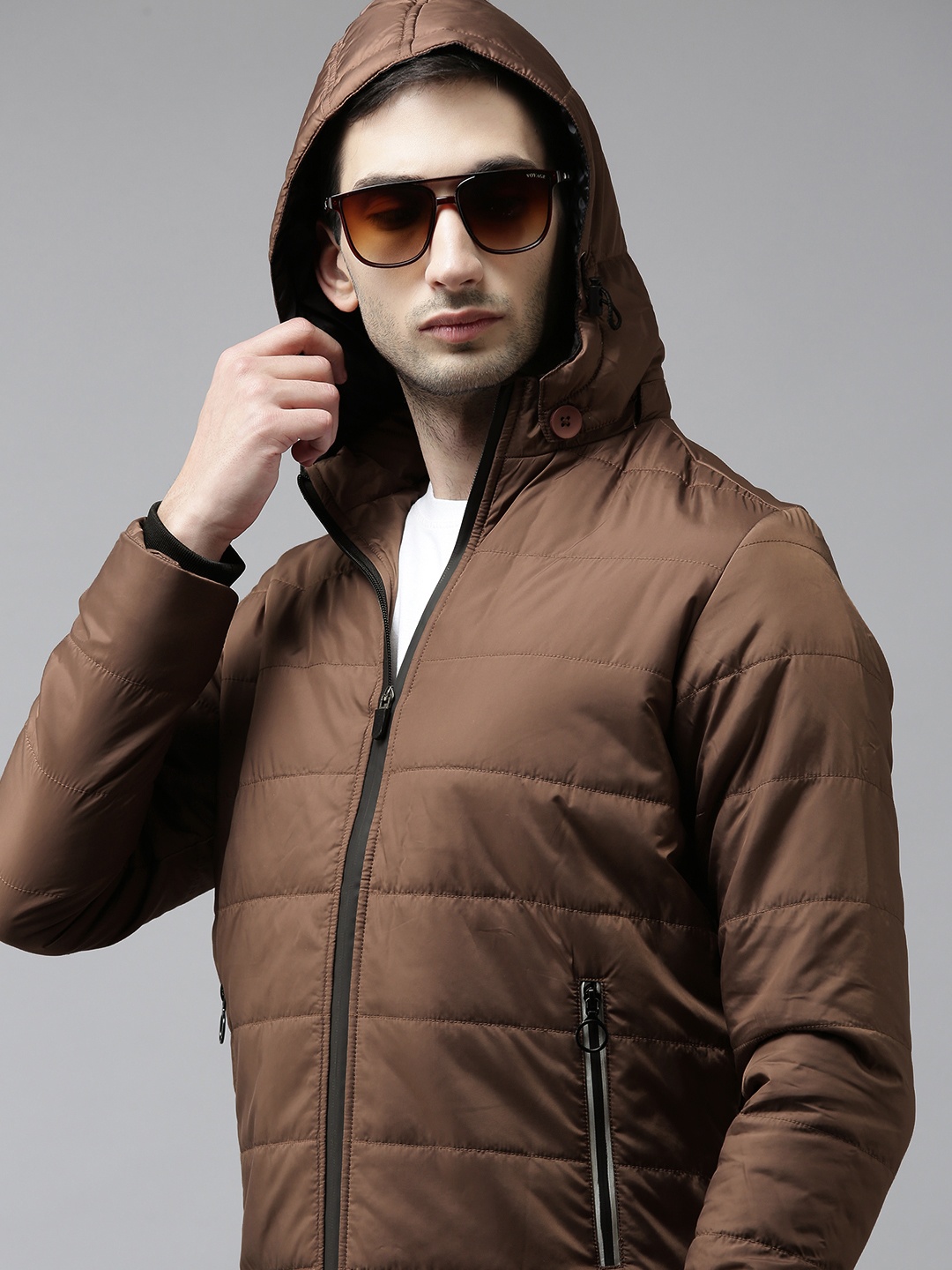 

SPYKAR Men Brown Detachable Hood Padded Jacket