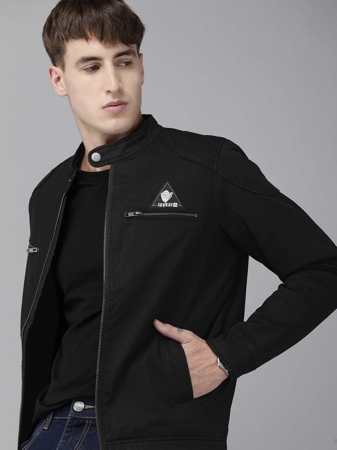 

SPYKAR Men Black Insulator Tailored Jacket