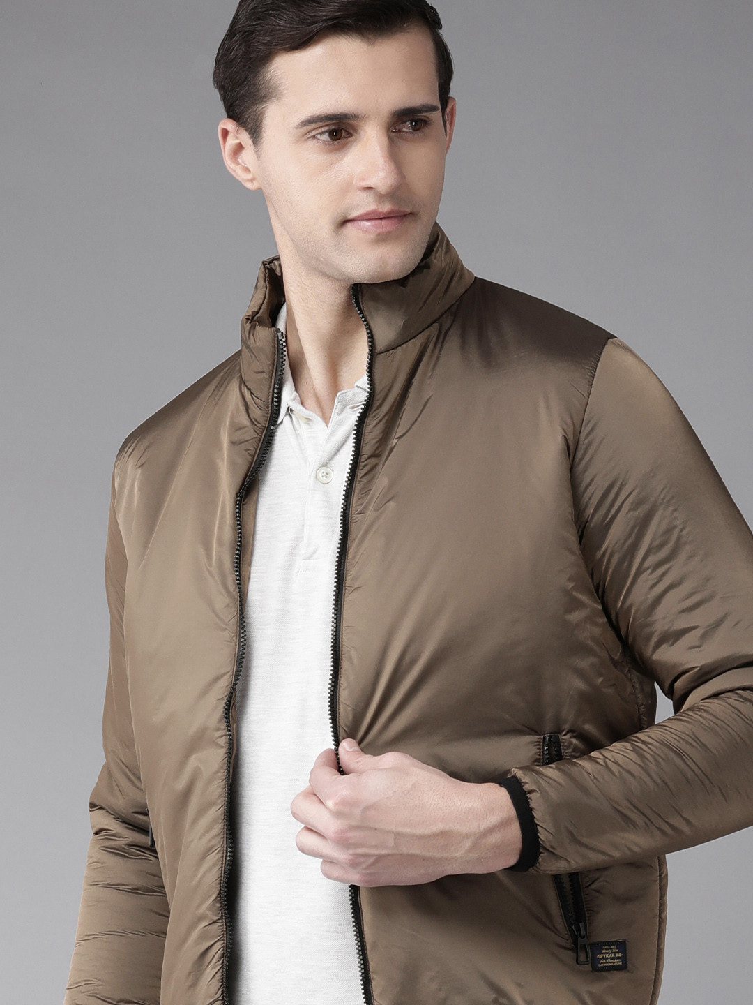 

SPYKAR Men Taupe Padded Jacket