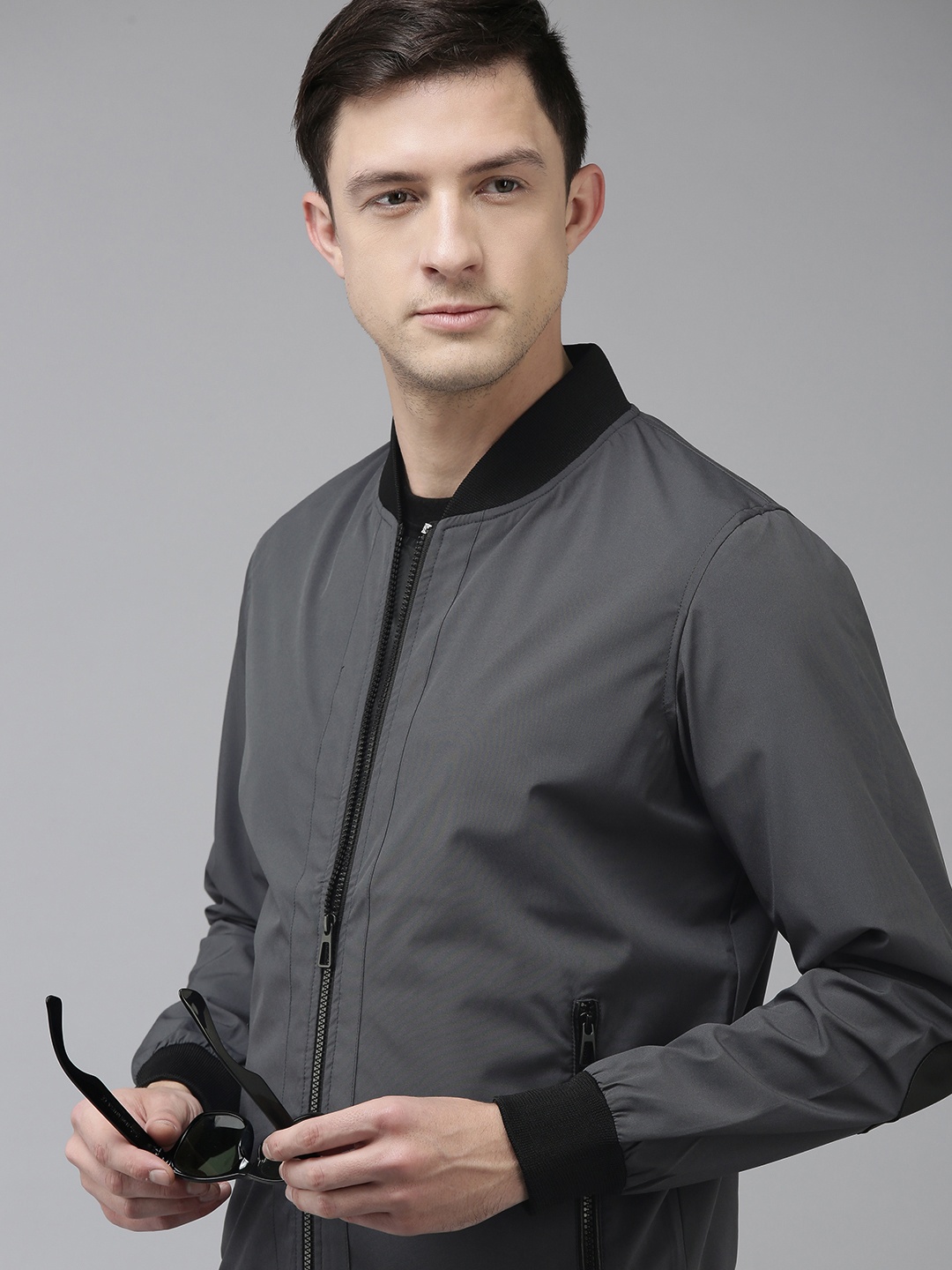 

SPYKAR Men Dark Grey Insulator Bomber Jacket