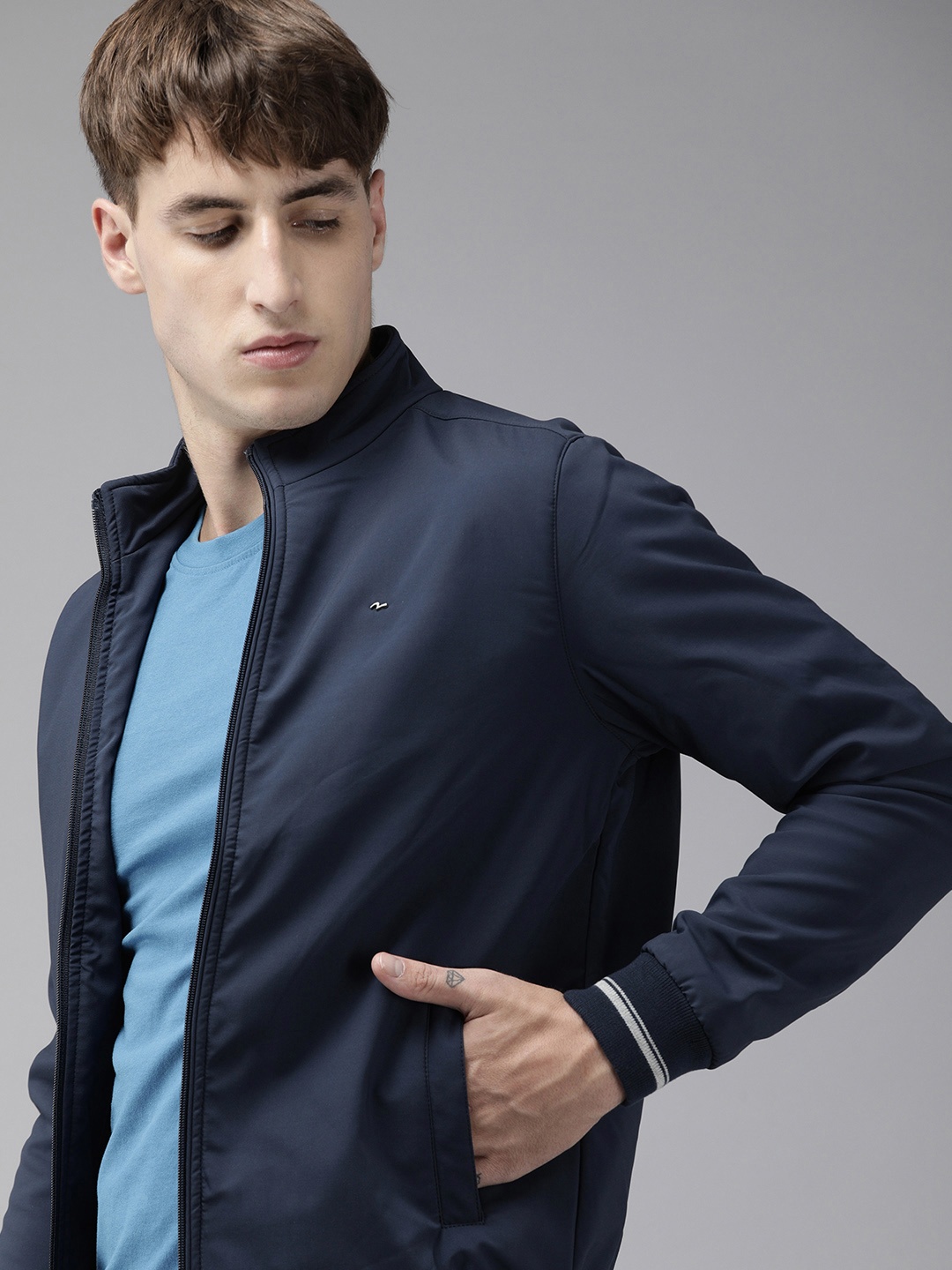 

SPYKAR Men Navy Blue Tailored Jacket