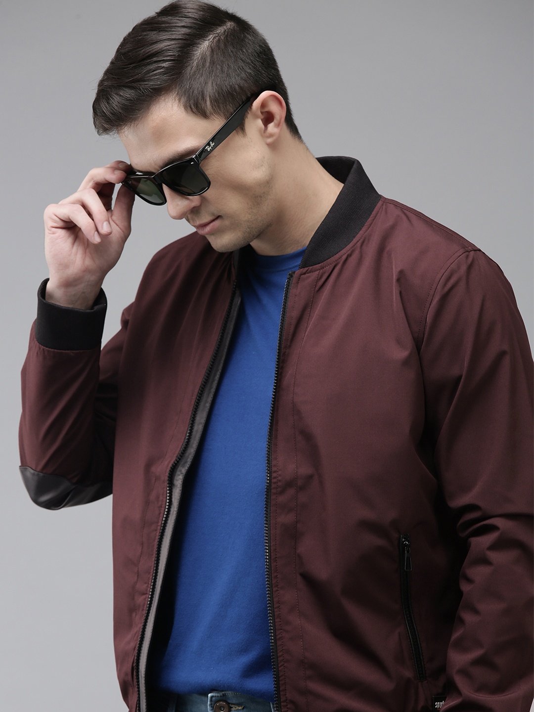 

SPYKAR Men Maroon Insulator Bomber Jacket