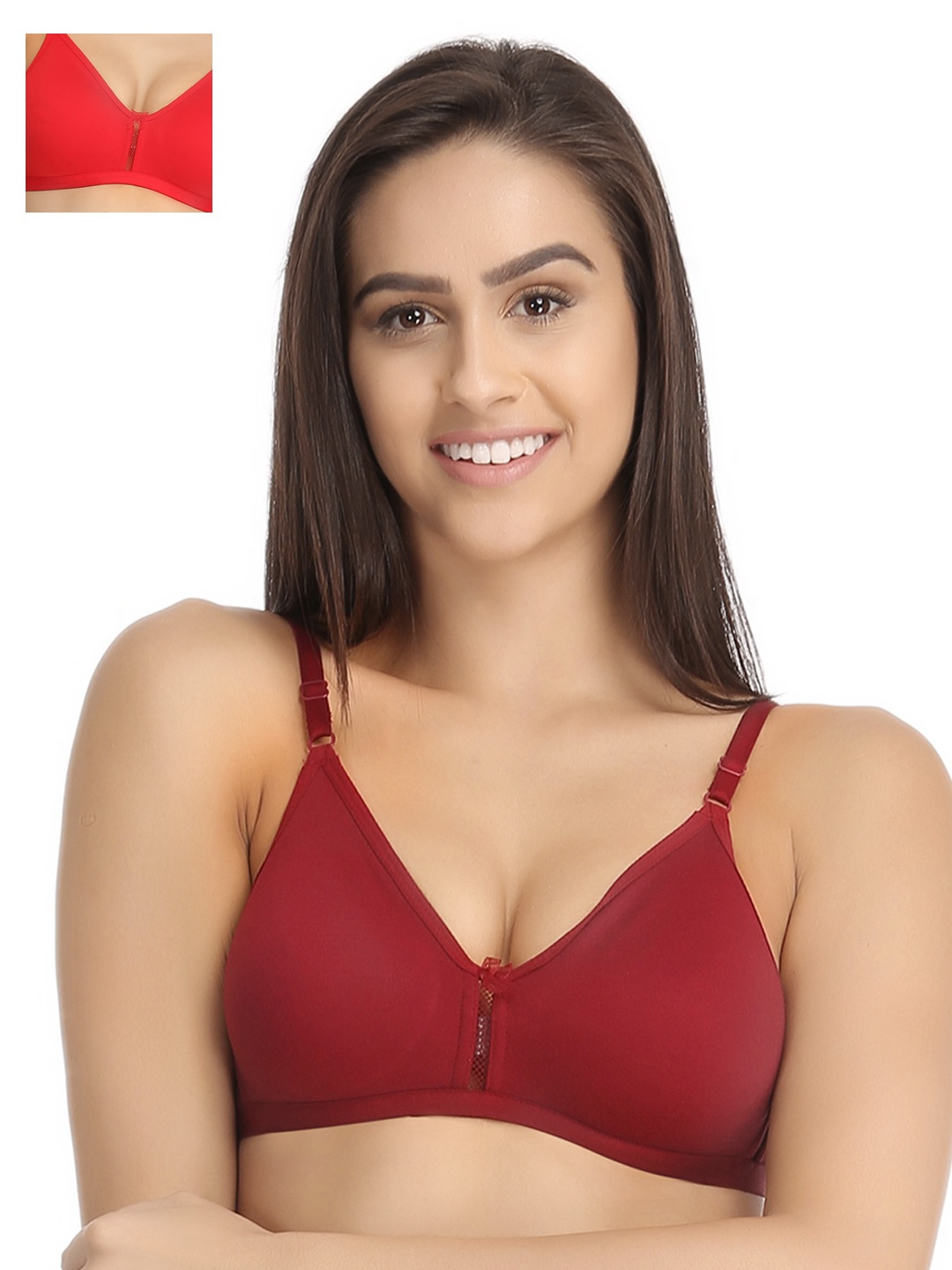 

Clovia Pack Of 2 Bra, Red