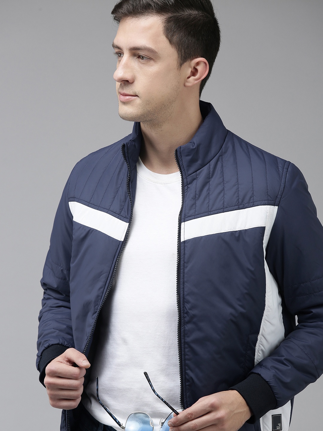 

SPYKAR Men Blue Insulator Bomber Jacket