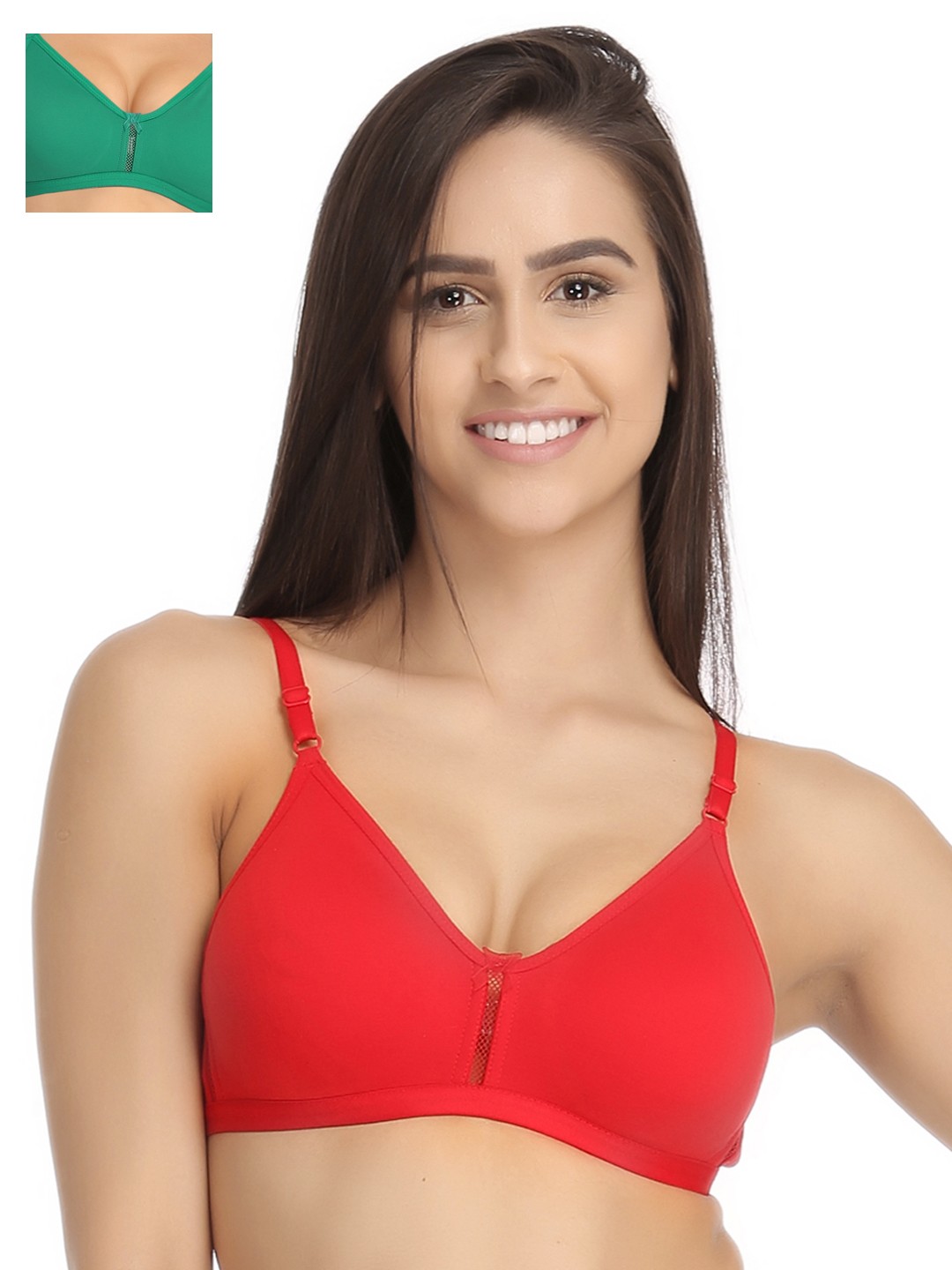 

Clovia Pack Of 2 Bra, Red