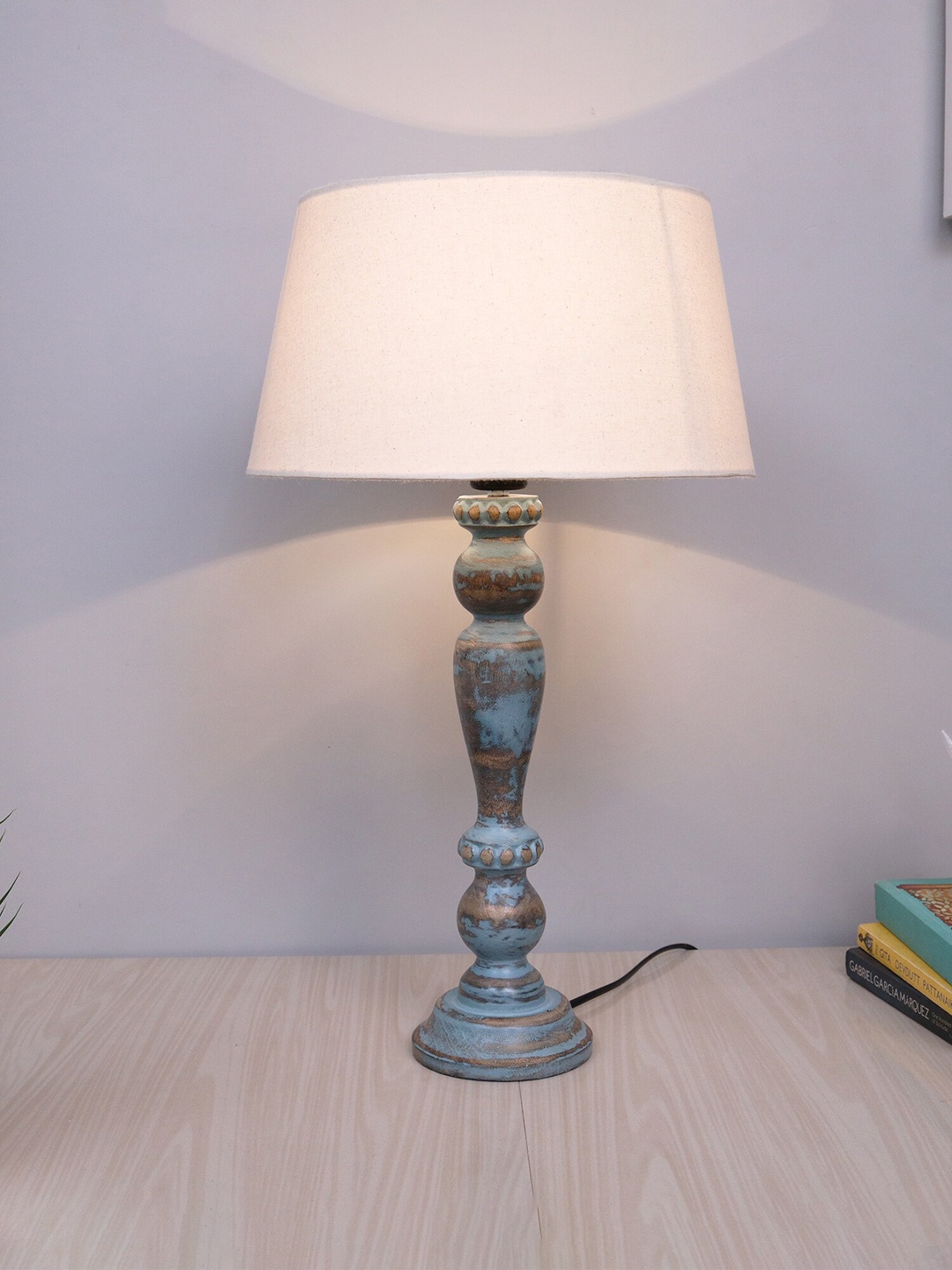 

Homesake Beige Handcrafted Table Lamp with Shade