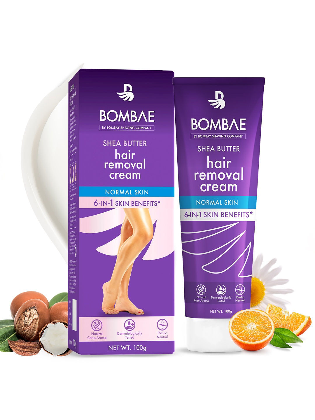 

BOMBAE Shea Butter Hair Removal Cream - 100g, White
