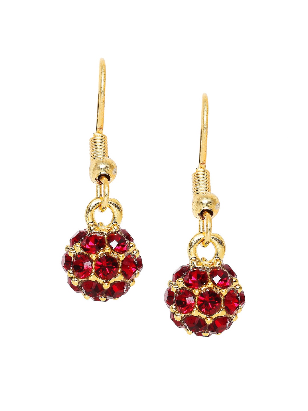 

Mahi Red Spherical Drop Earrings