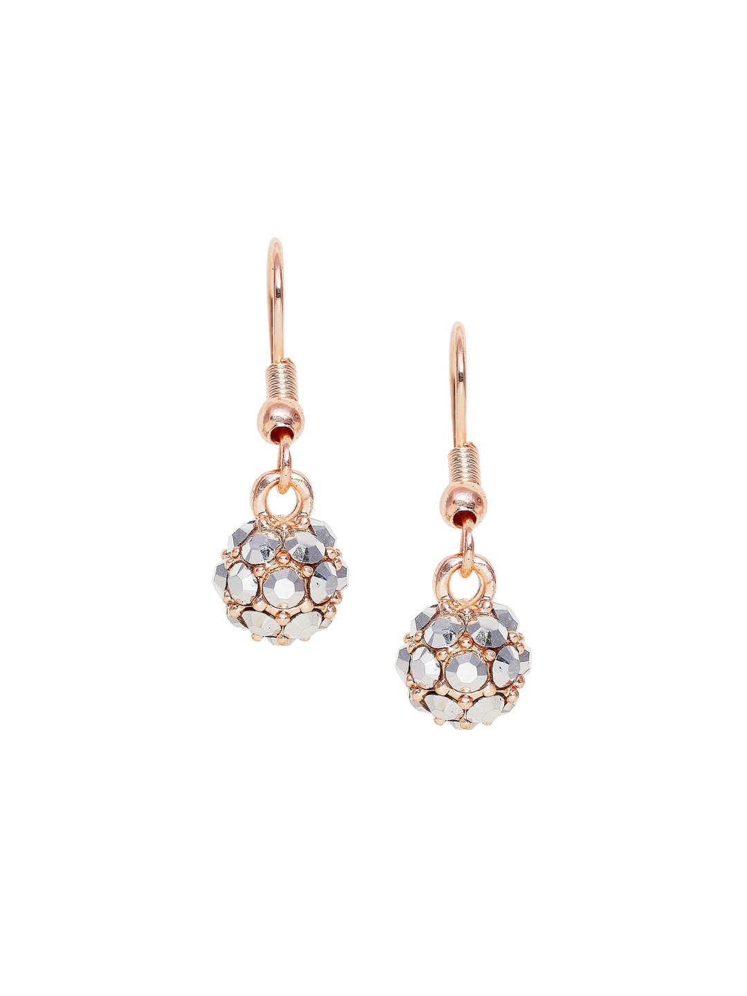 

Mahi Rosegold & Grey Spherical Drop Earrings