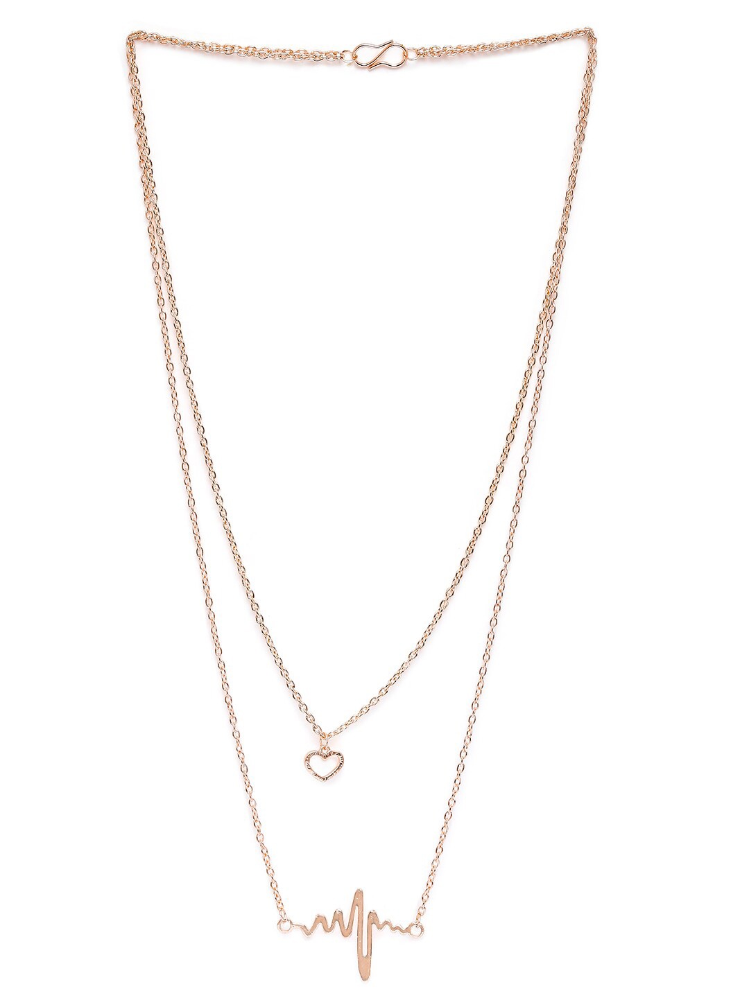

Mahi Rose Gold Rose Gold-Plated Layered Pendant Necklace