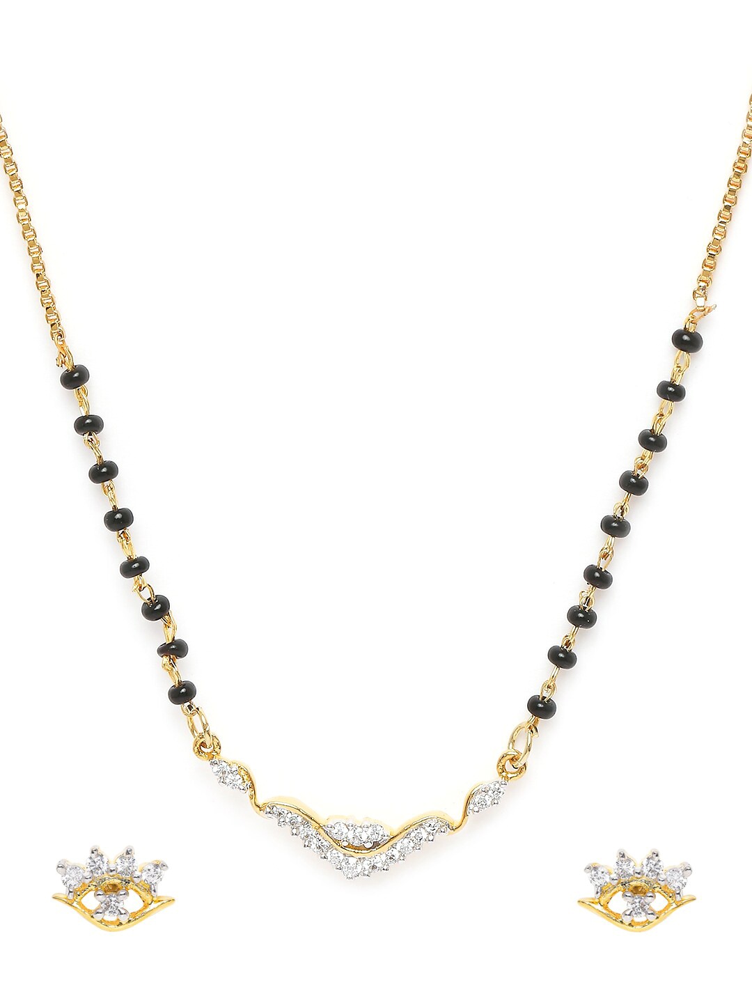 

Mahi Women White & Black Luminous Shine Mangalsutra Set