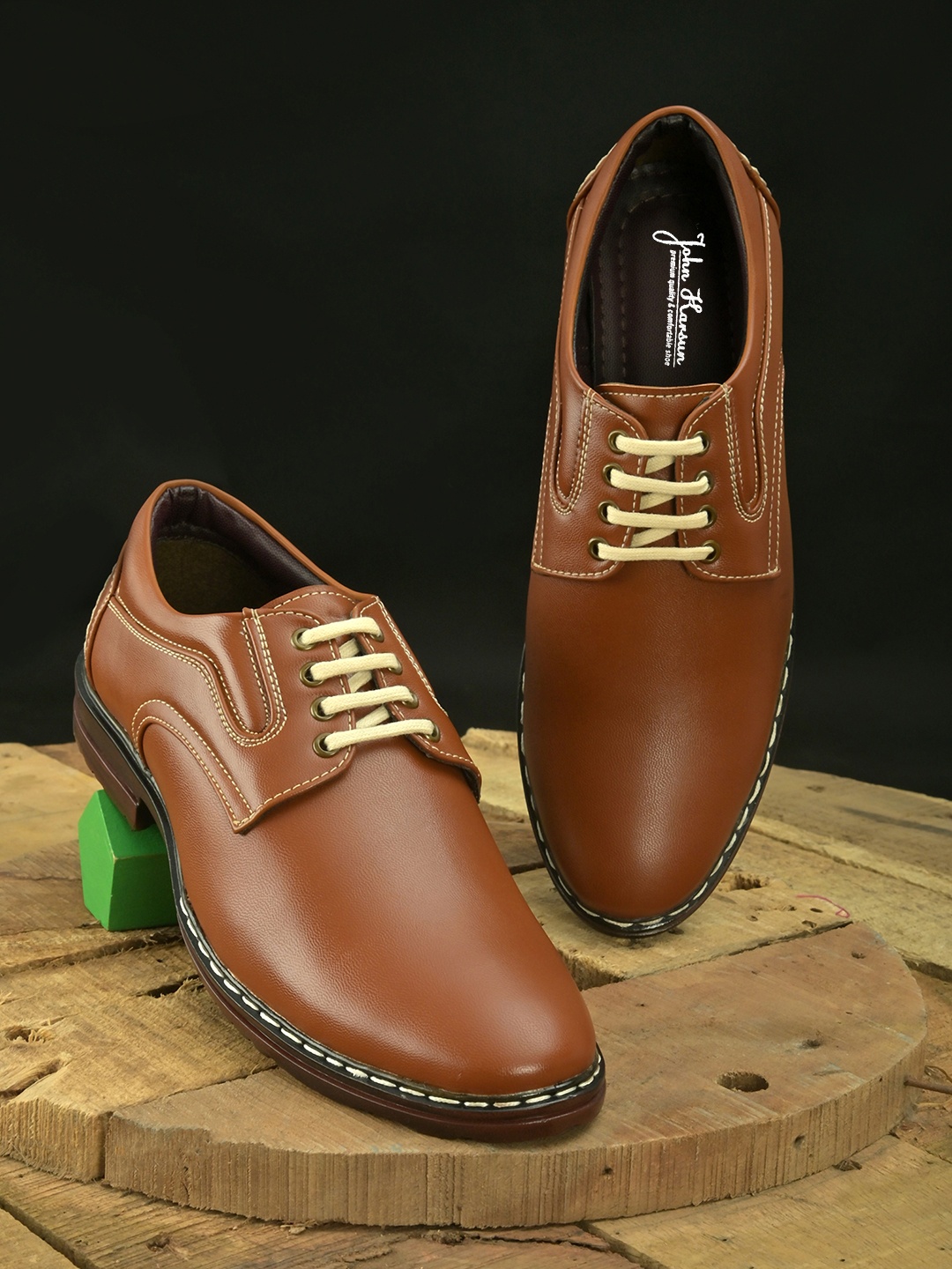 

John Karsun Men Tan Derbys