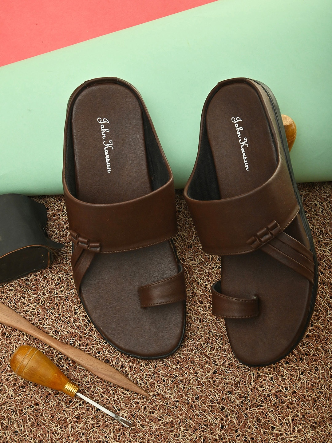 

John Karsun Men Brown Comfort Sandals