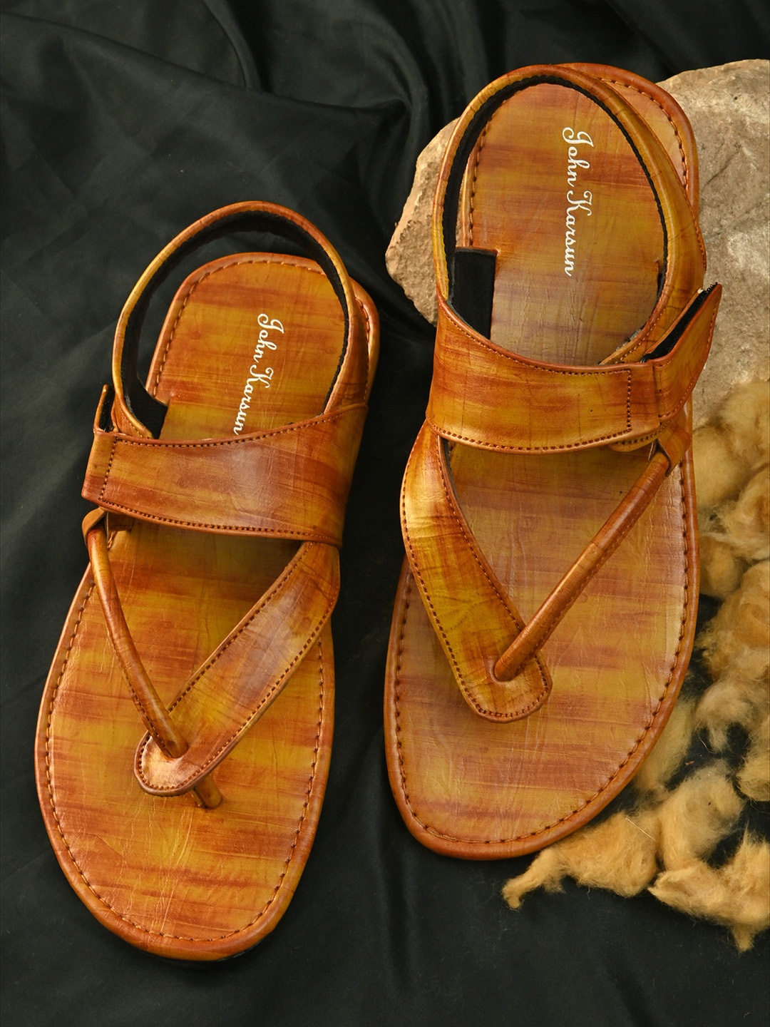 

John Karsun Men Tan Comfort Sandals