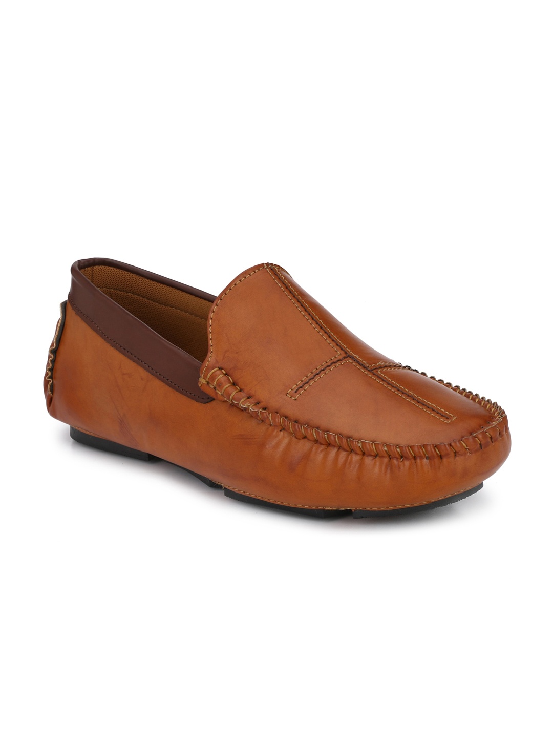 

John Karsun Men Tan Brown Synthetic Leather Loafers