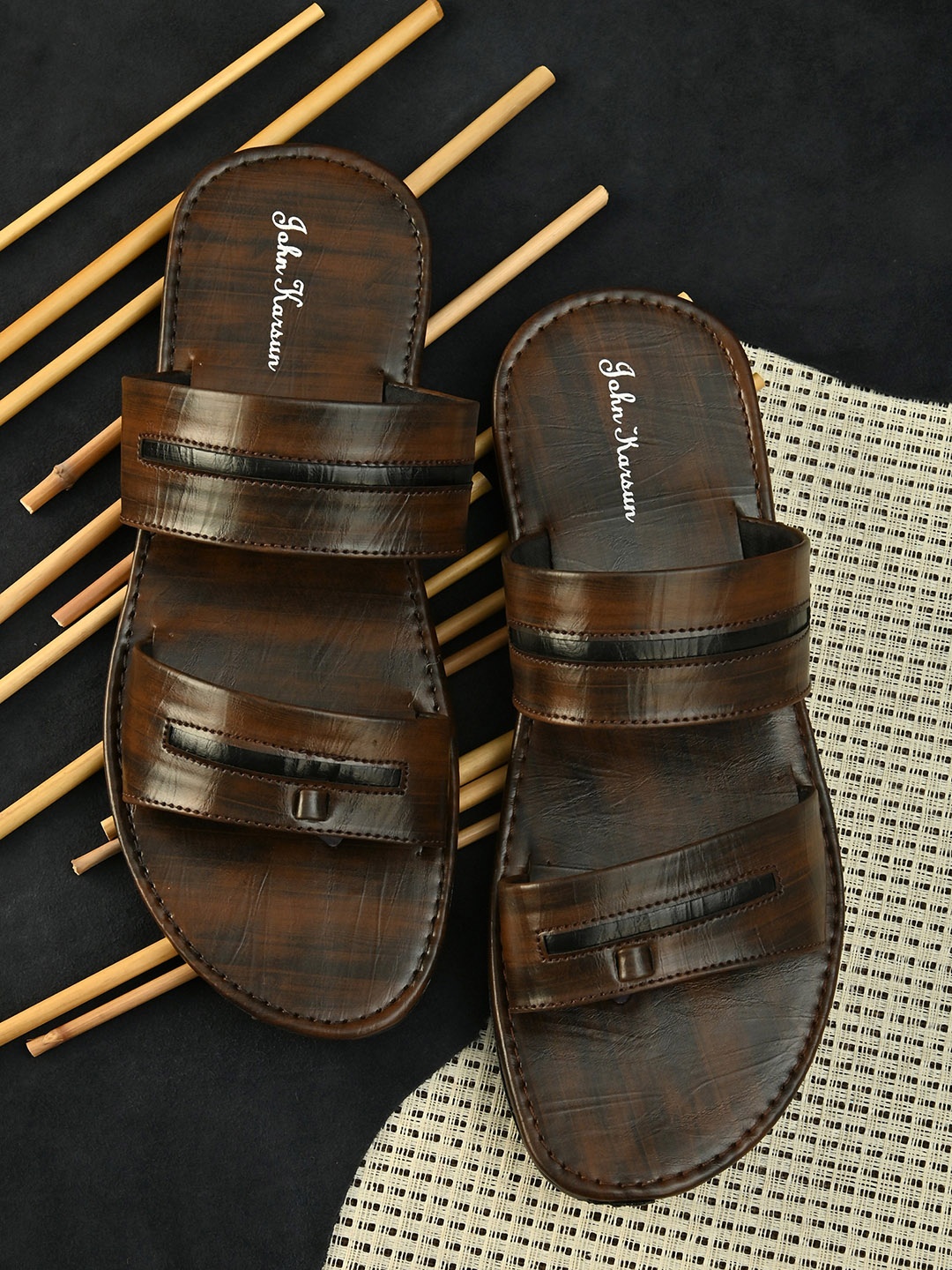 

John Karsun Men Brown Comfort Sandals