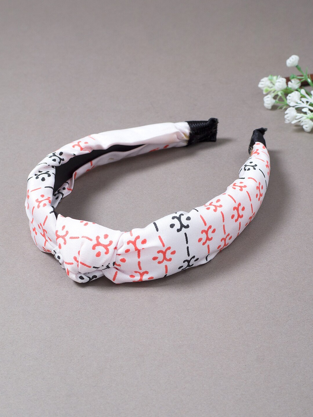 

Golden Peacock Women White & Red Hairband