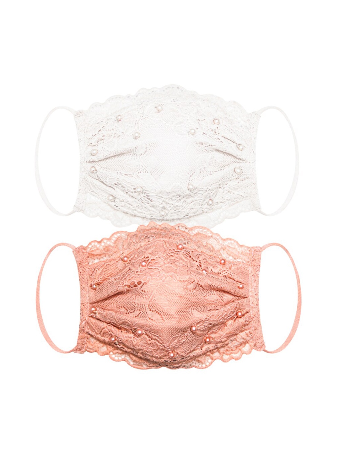 

Daffodils GIRLS WEAR Women 2 Pcs Self Design 4-Ply Reusable Cloth Masks, Peach