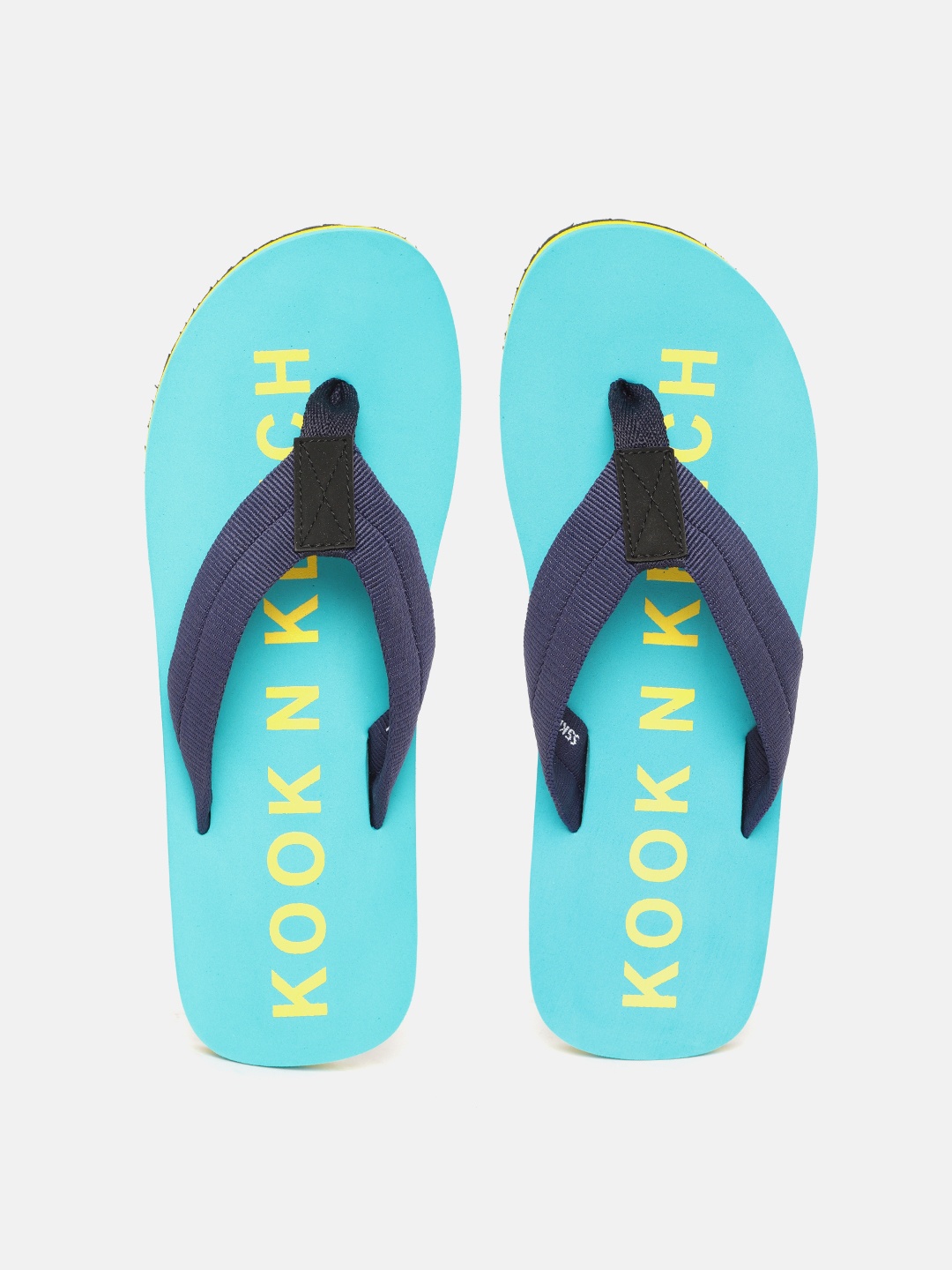 

Kook N Keech Men Blue & Yellow Brand Logo Print Thong Flip-Flops