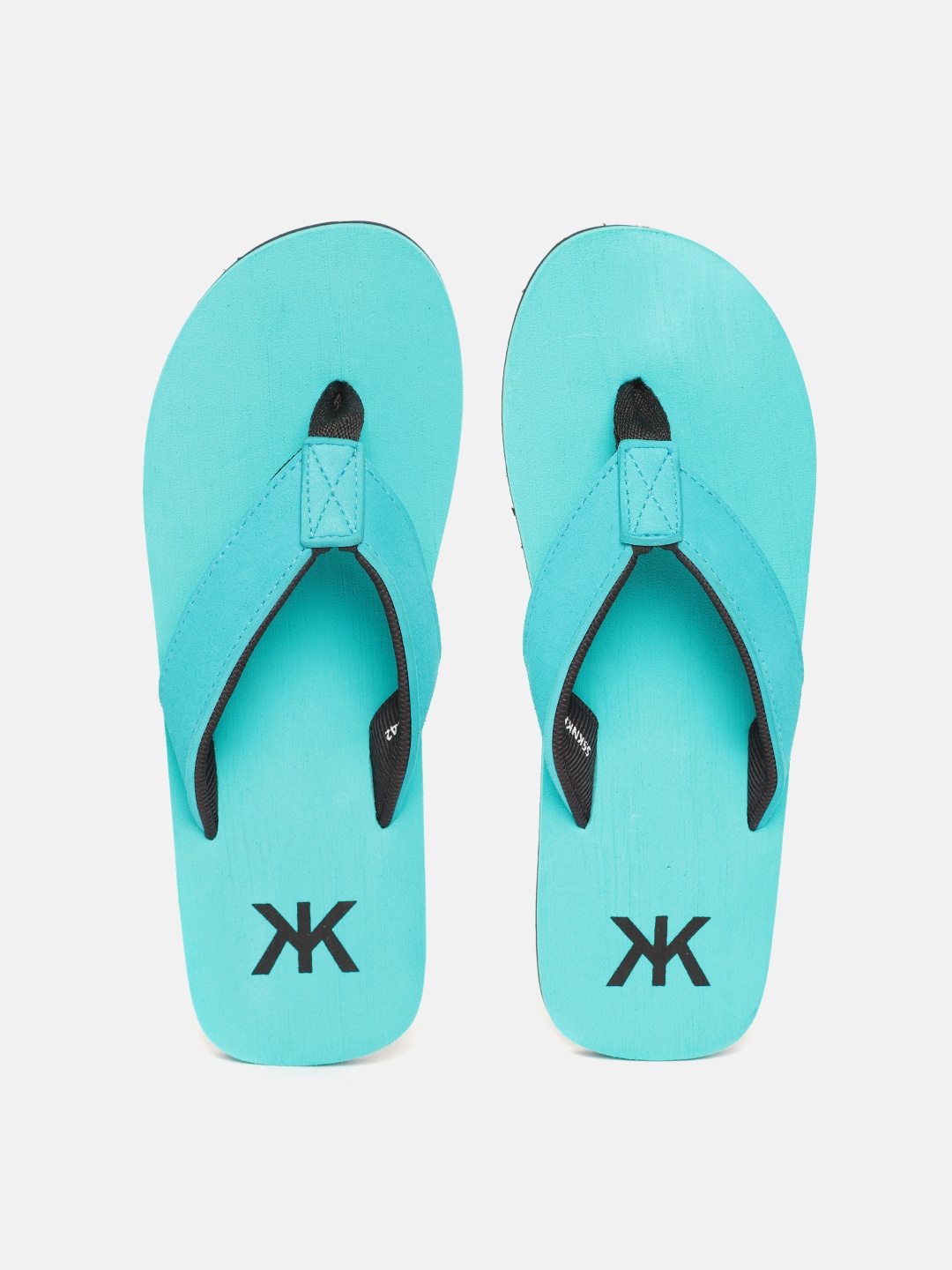 

Kook N Keech Men Turquoise Blue Solid Thong Flip-Flops