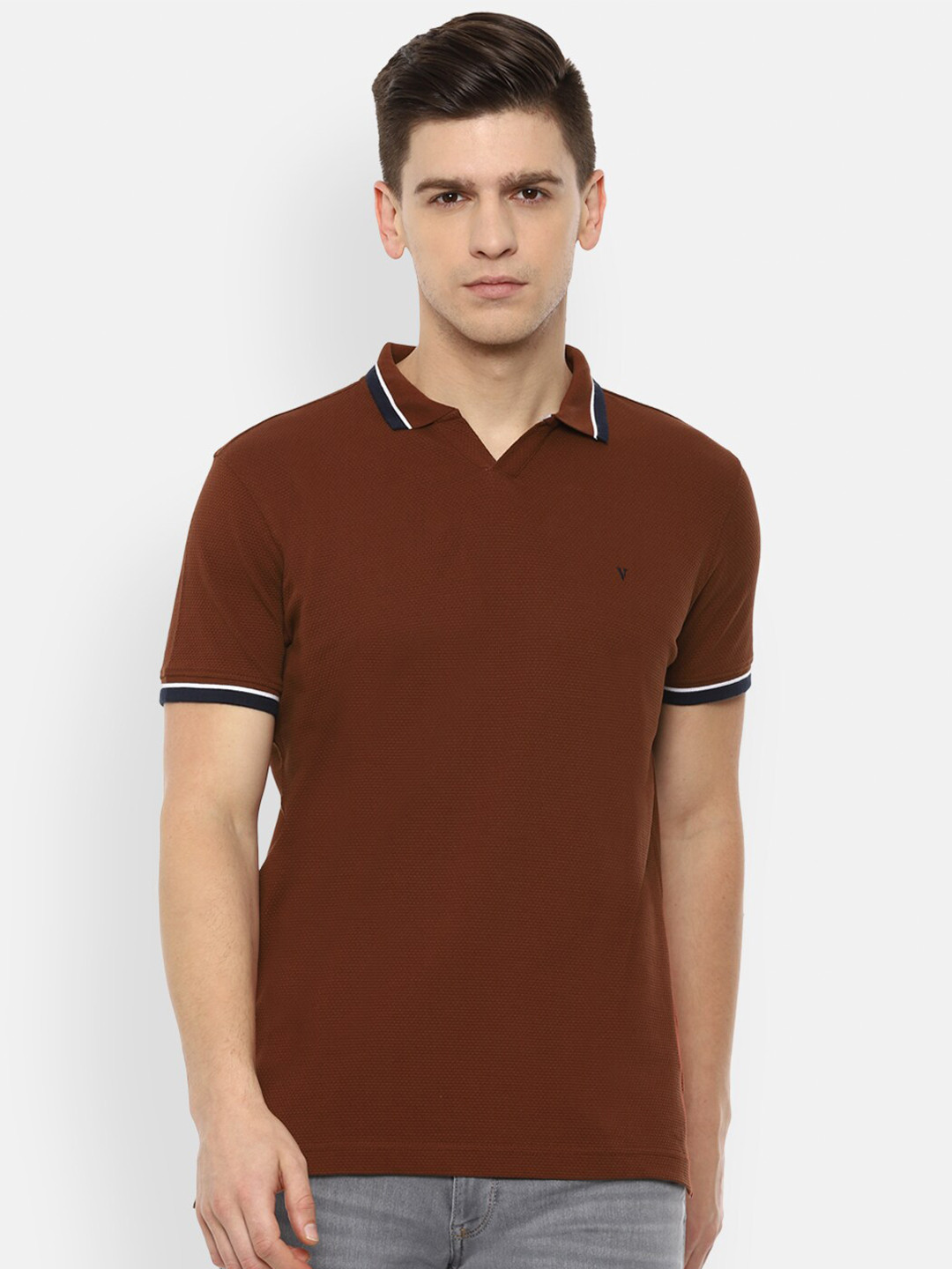 

Van Heusen Sport Men Brown Polo Collar T-shirt
