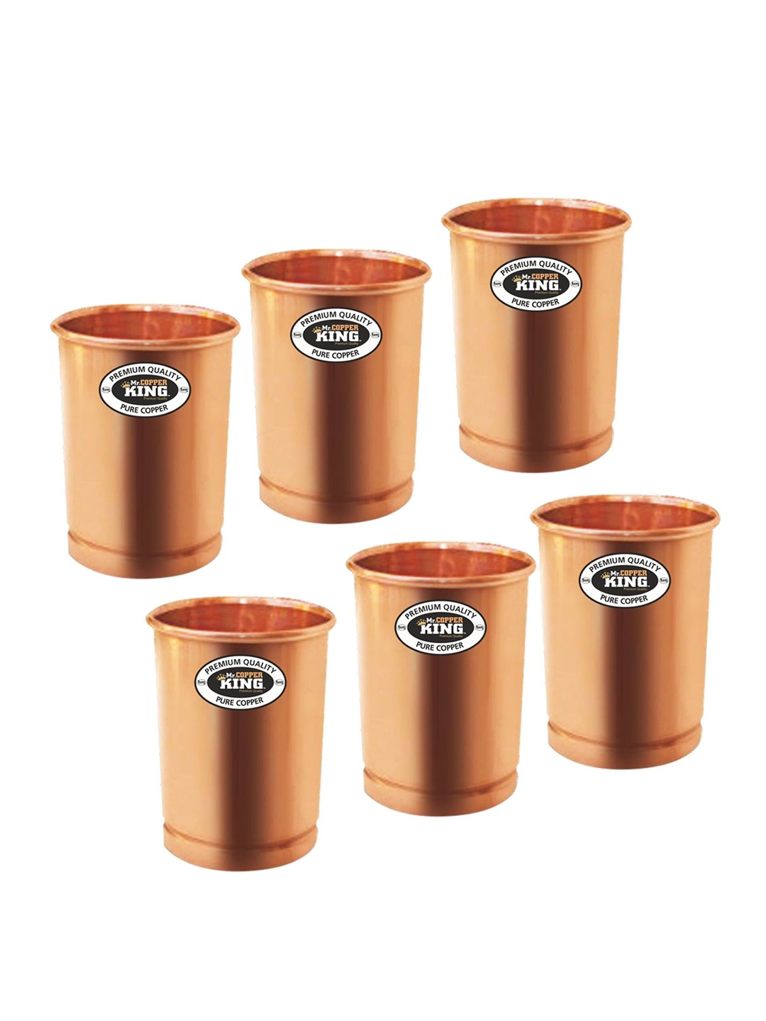 

MR. COPPER KING Set Of 6 Copper-Toned Solid Tumbler Set