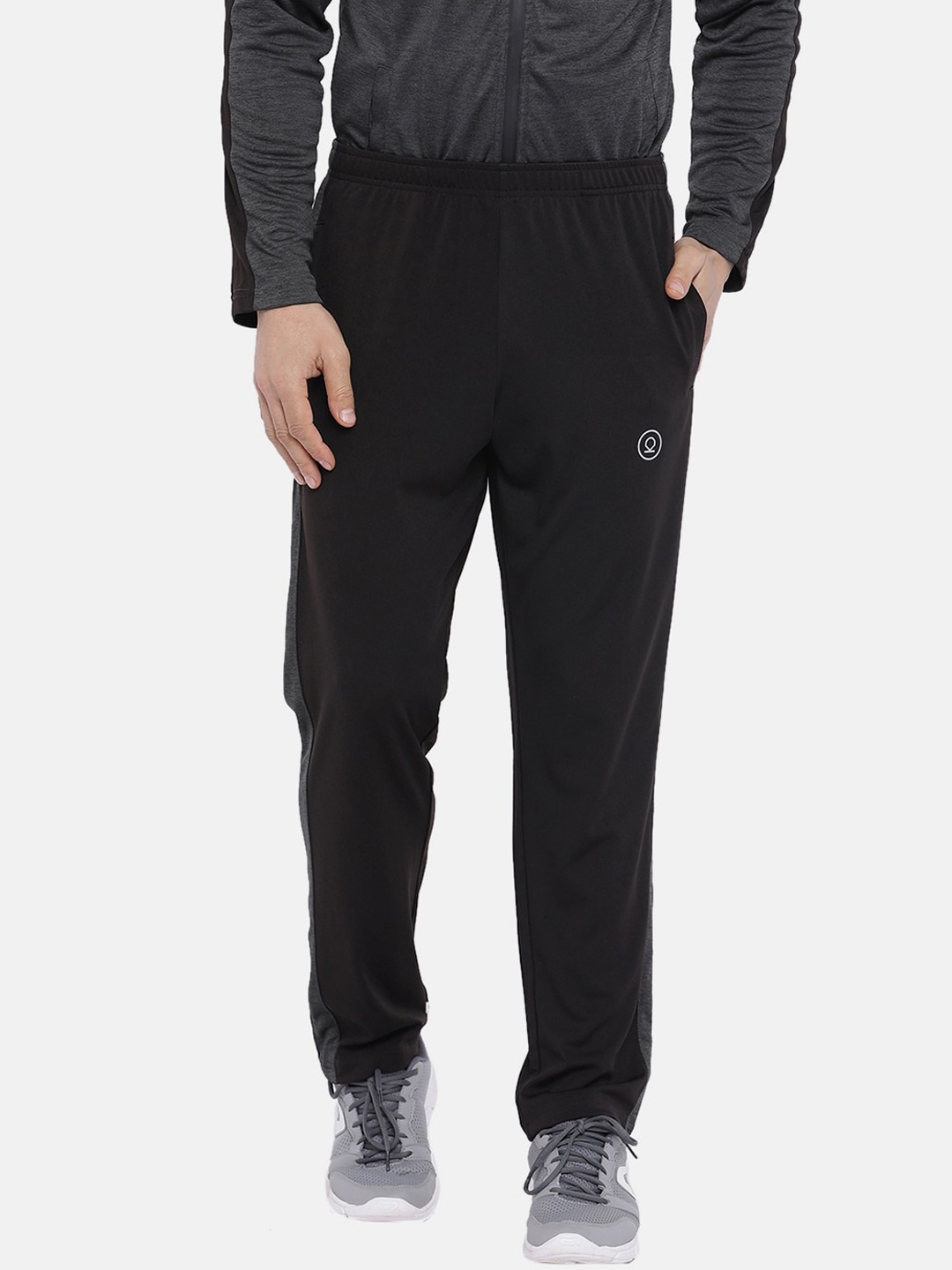 

CHKOKKO Men Black Solid Track Pants