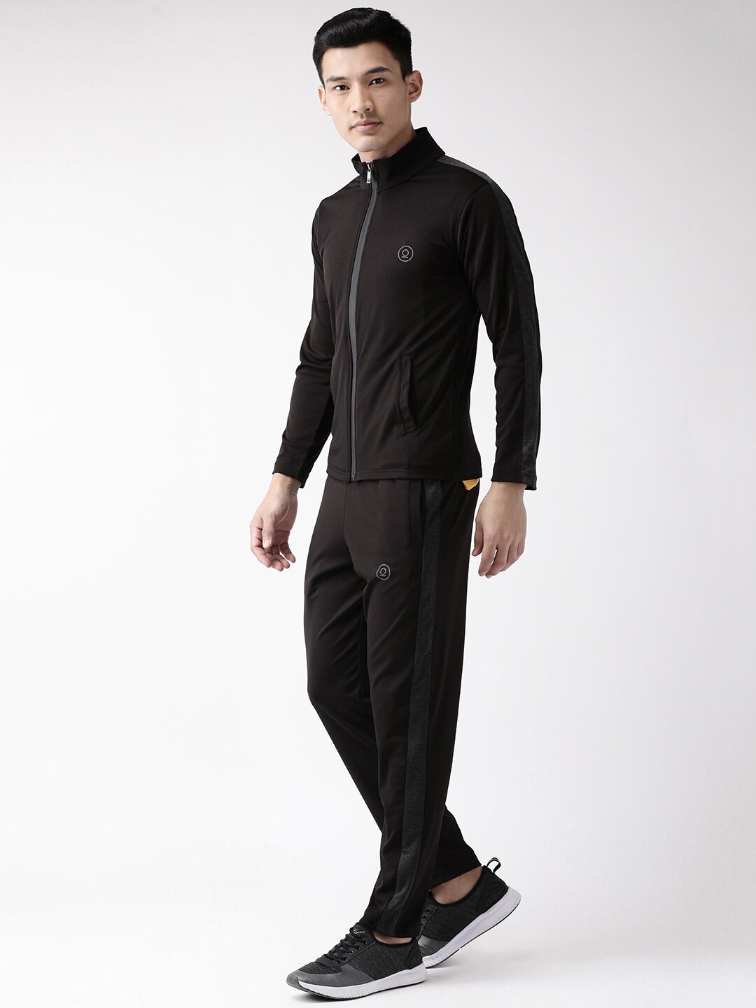 

Chkokko Men Black Solid Gym Track Suit
