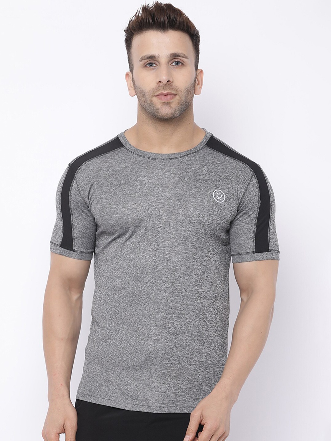 

CHKOKKO Men Grey Training or Gym T-shirt